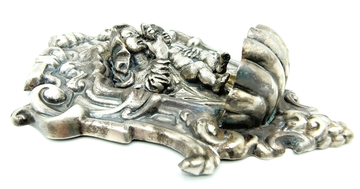 Silver holy water font, G. Raspini, Pieve al Toppo, Italy, 925