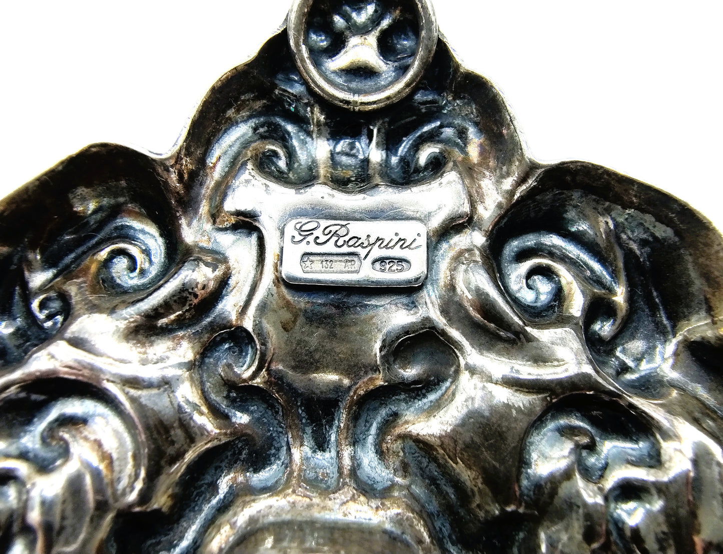 Silver holy water font, G. Raspini, Pieve al Toppo, Italy, 925
