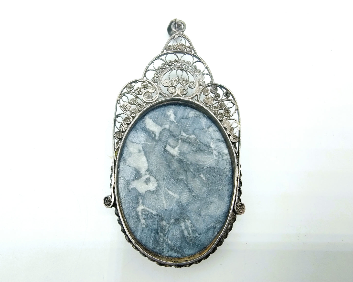 Silver pendant with tree agate, GJ van de Bergh Sr / Schoonhoven