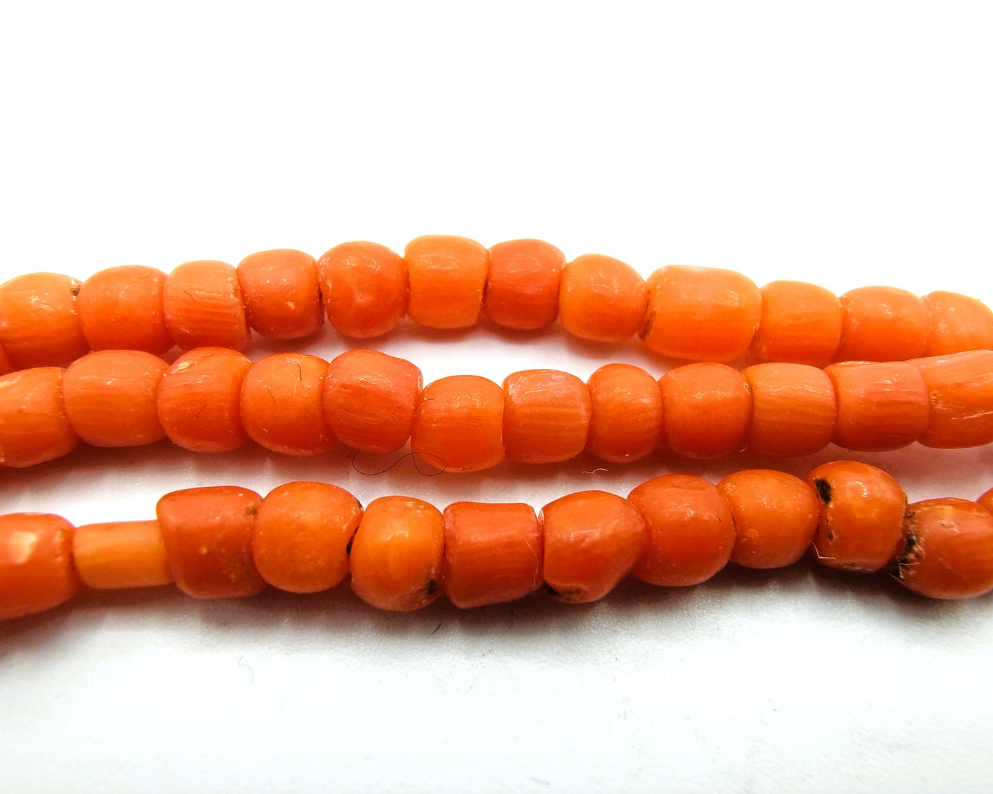 Red coral necklace with gold clasp, 19th century