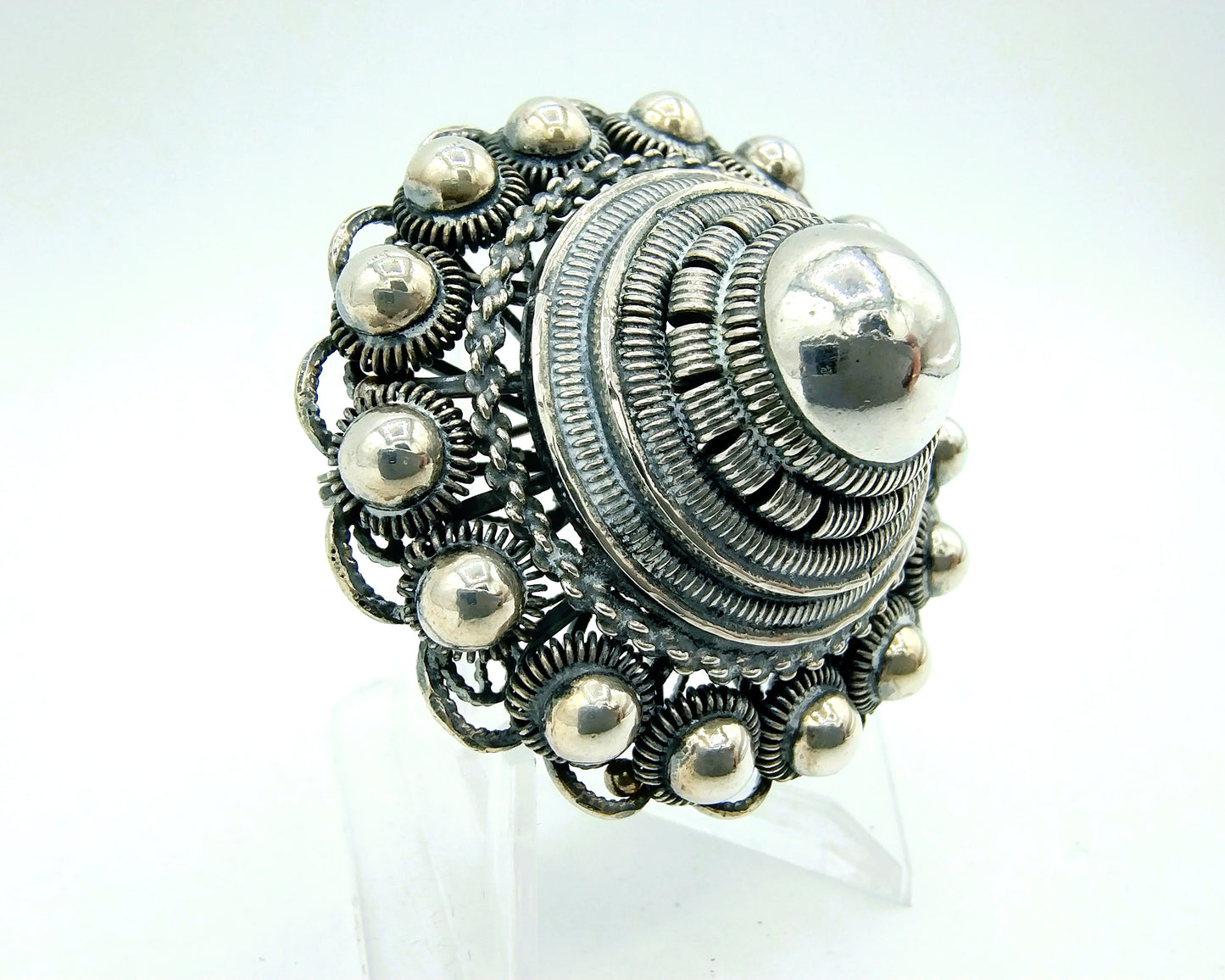 Silver Zeeland button, pendant - brooch from trouser piece.
