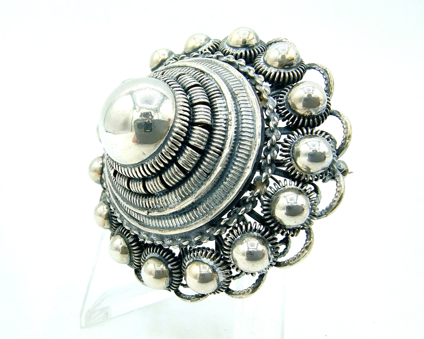 Silver Zeeland button, pendant - brooch from trouser piece.