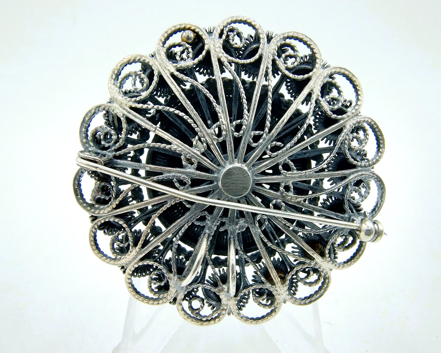 Silver Zeeland button, pendant - brooch from trouser piece.