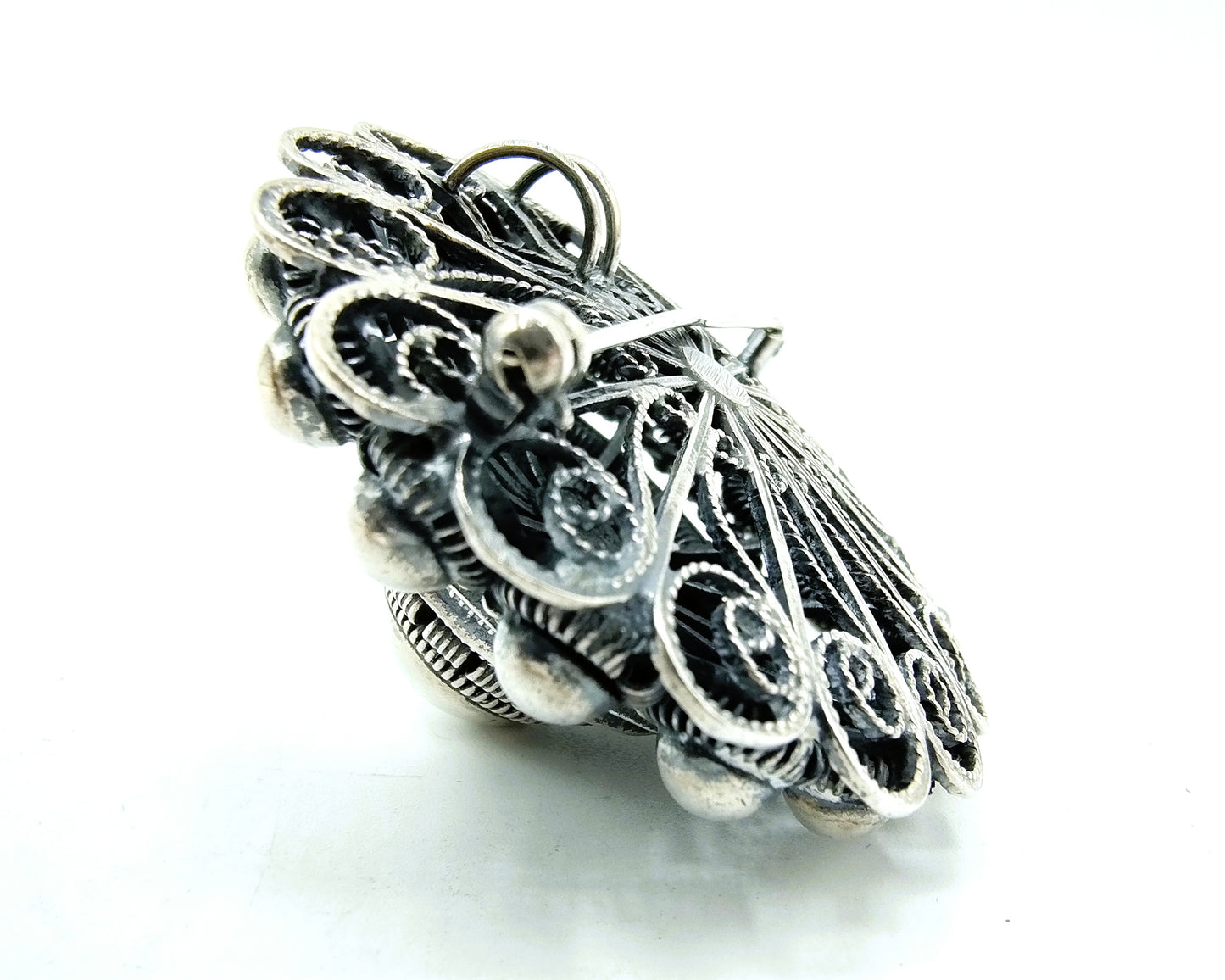 Silver Zeeland button, pendant - brooch from trouser piece.