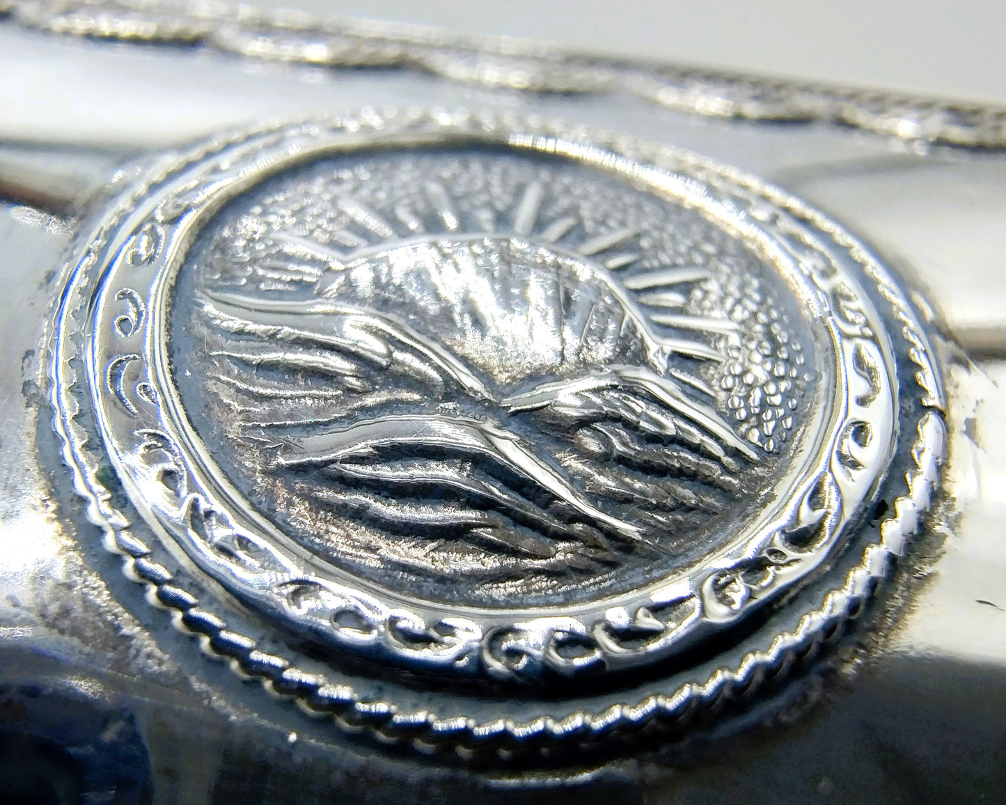 Silver wine bottle holder with Eilat stones, Israel