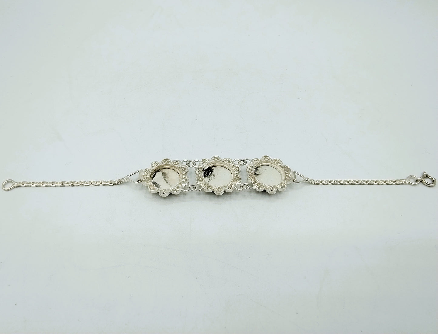 Zilveren armband, Delfts blauw, 835