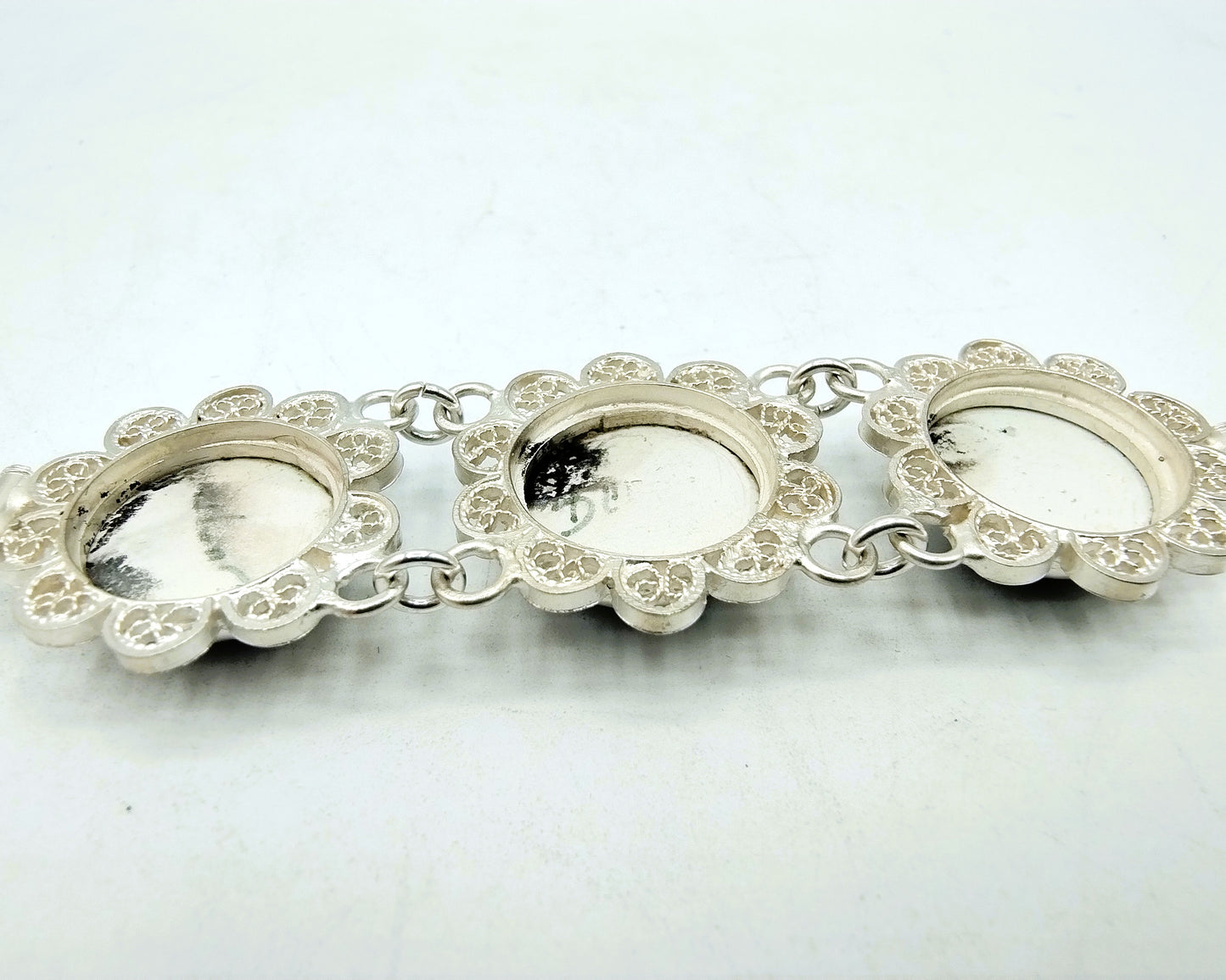 Zilveren armband, Delfts blauw, 835
