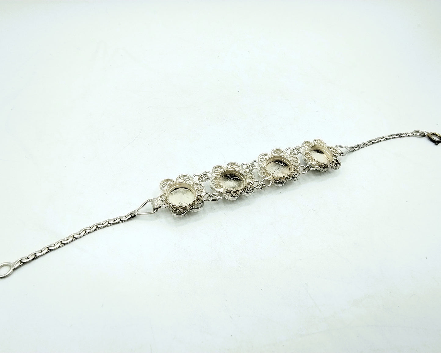 Zilveren armband, Delfts blauw, 835
