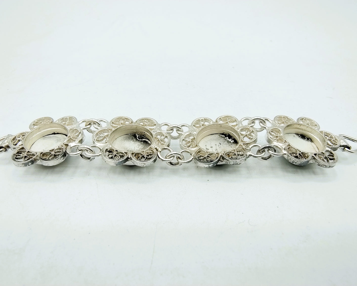 Zilveren armband, Delfts blauw, 835