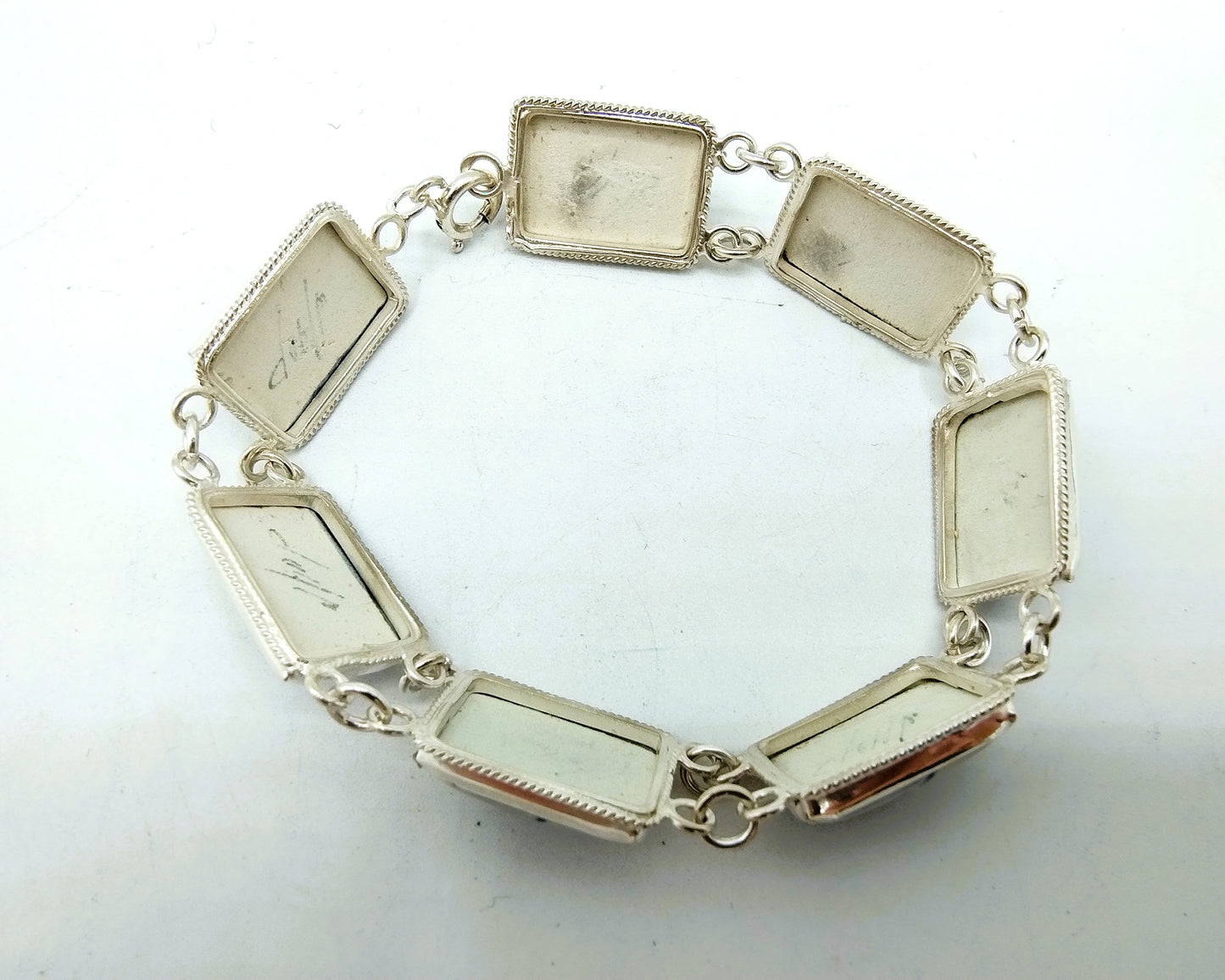 Zilveren armband, Delfts blauw, 835