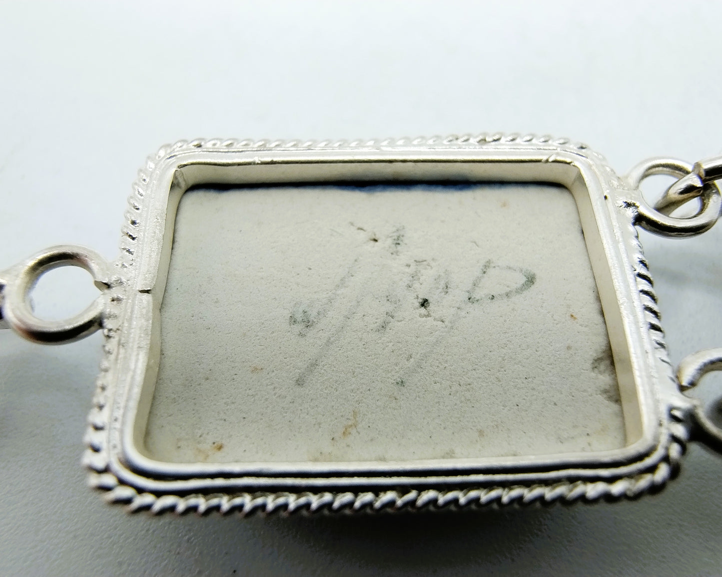 Zilveren armband, Delfts blauw, 835