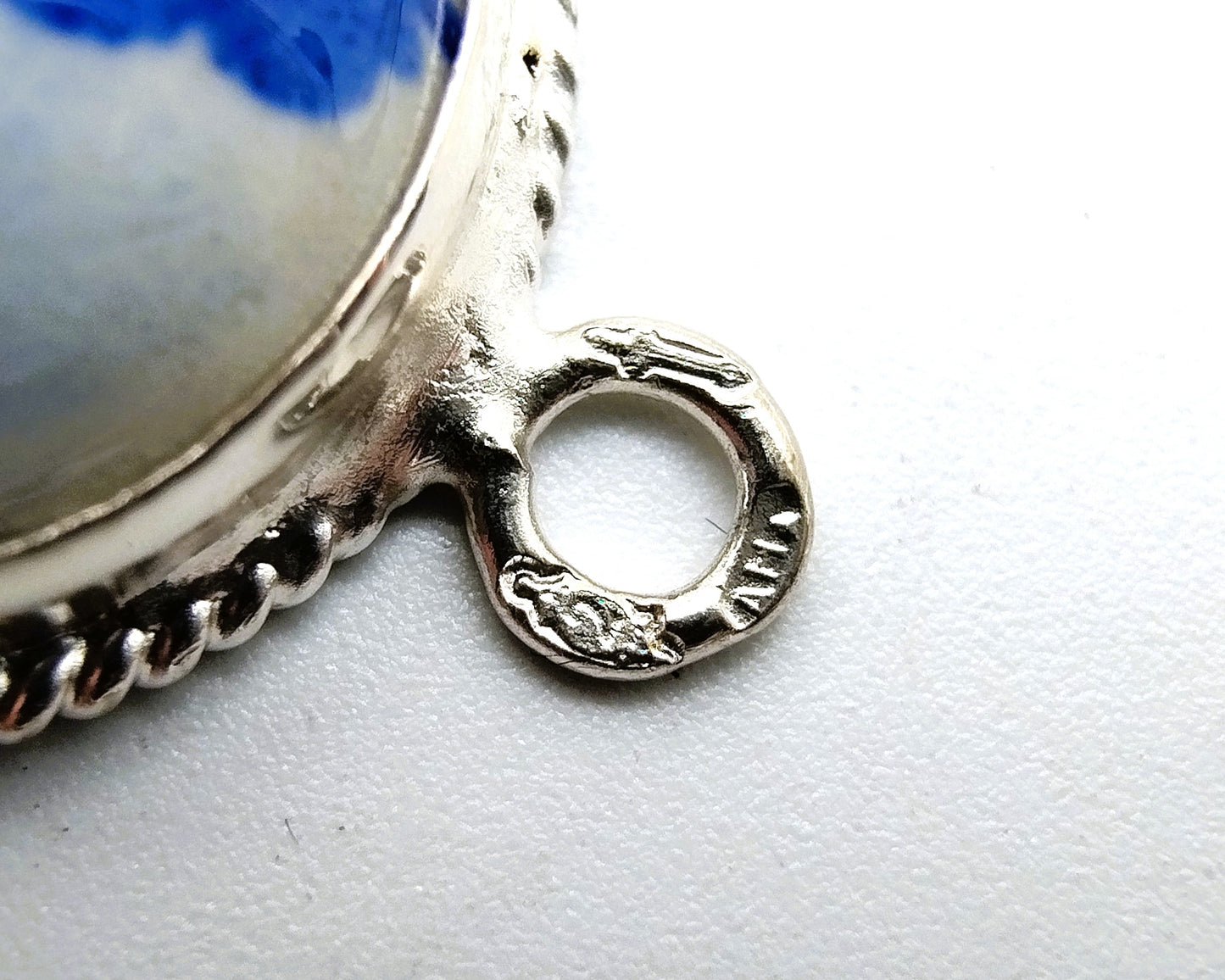 Zilveren armband, Delfts blauw, 835
