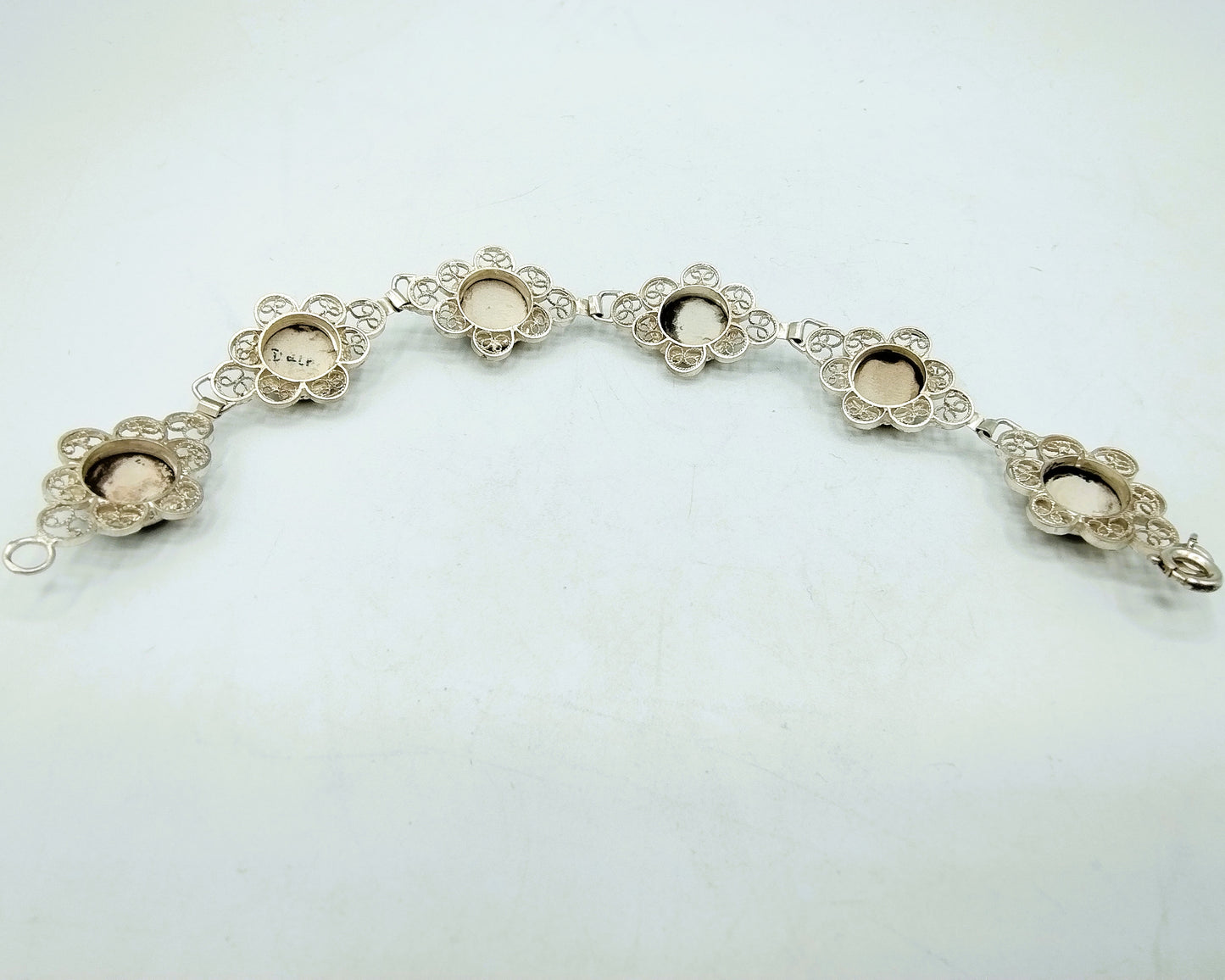 Zilveren armband, Delfts blauw, 835