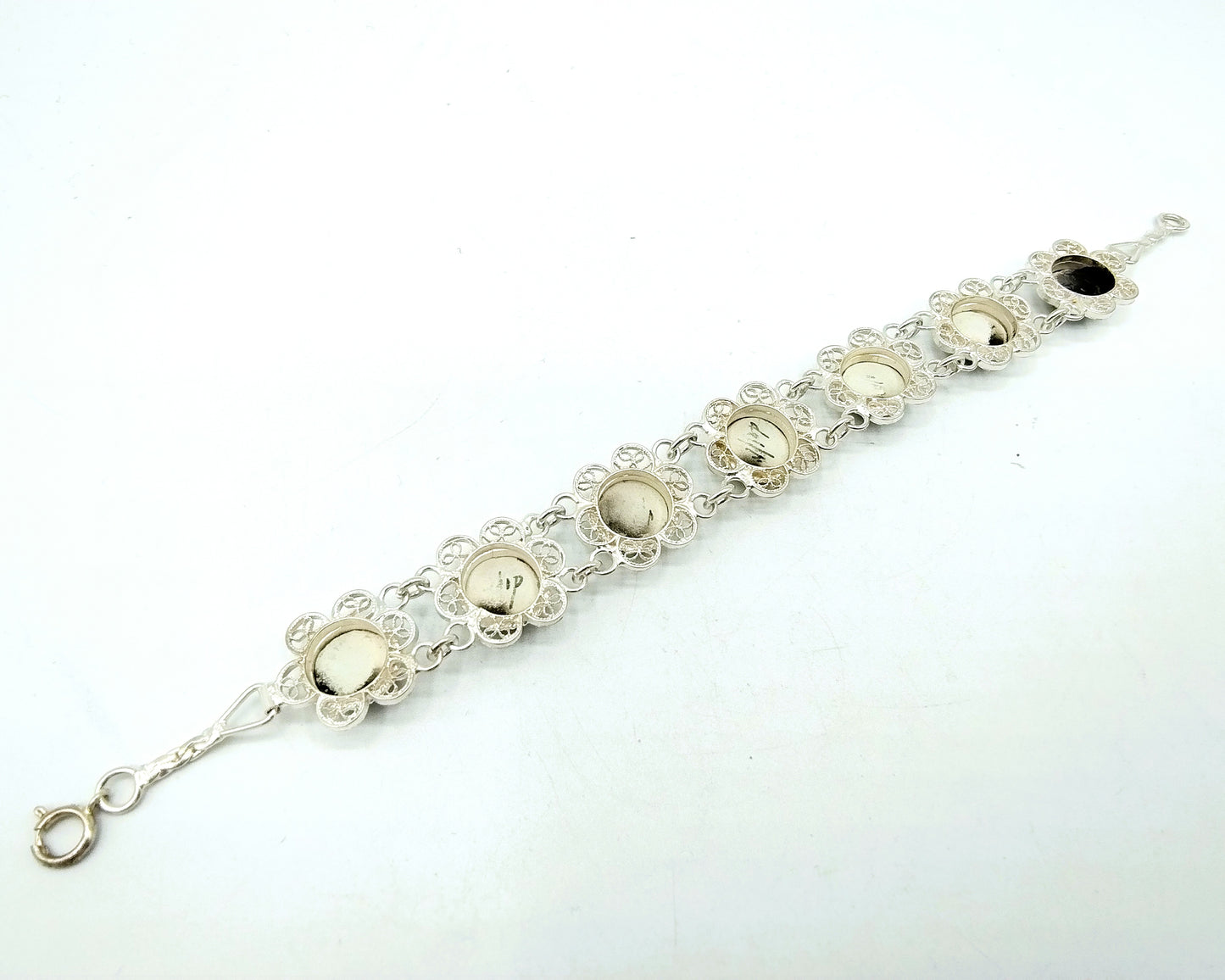 Zilveren armband, Delfts blauw, 835