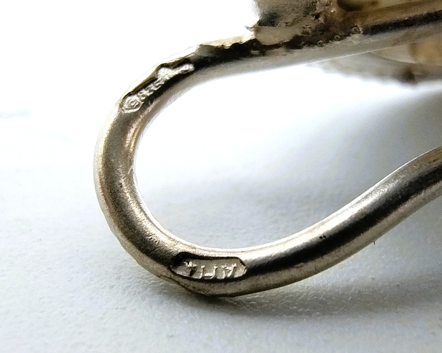 Zilveren oorbellen, Delfts blauw, 835
