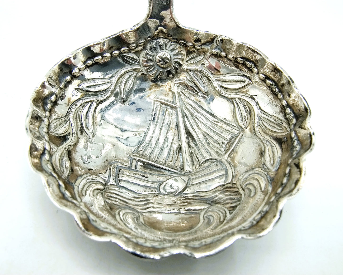 Silver cream spoon, HW Schut, Leeuwarden, 1809