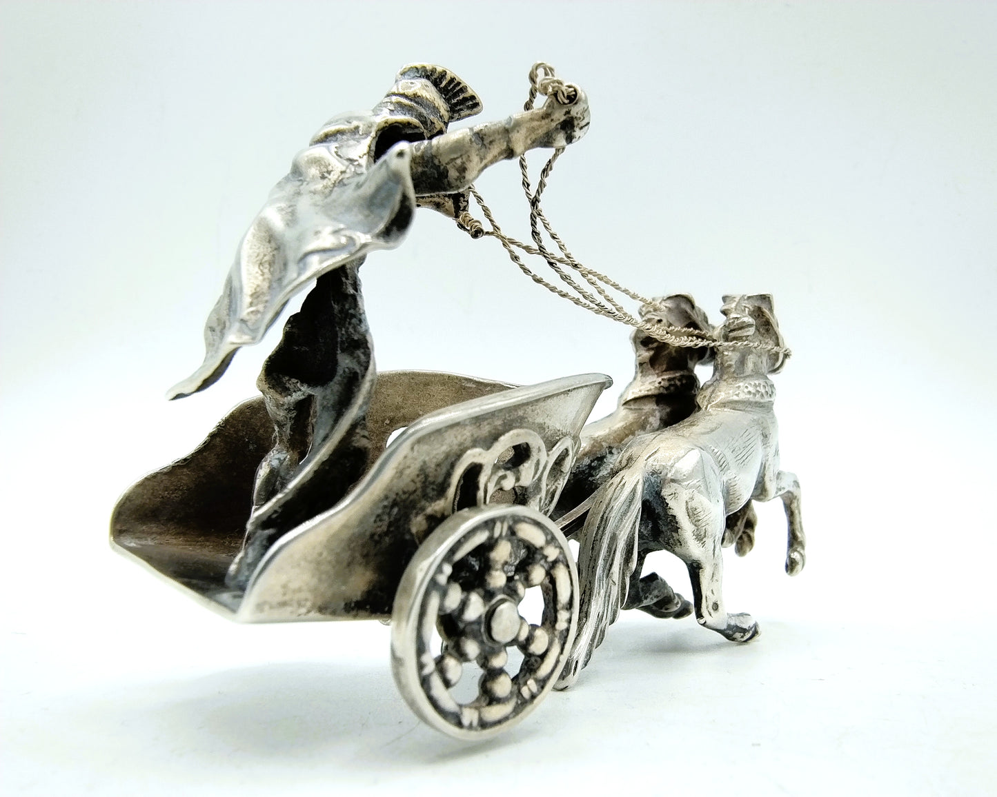 Zilveren miniatuur strijdwagen, J.W. van Waveren, Haarlem, 1978