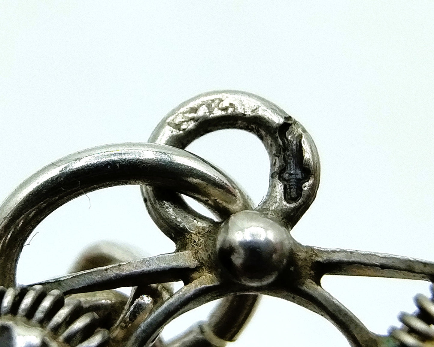 Zeeland silver button pendant inlaid with stones, on a chain