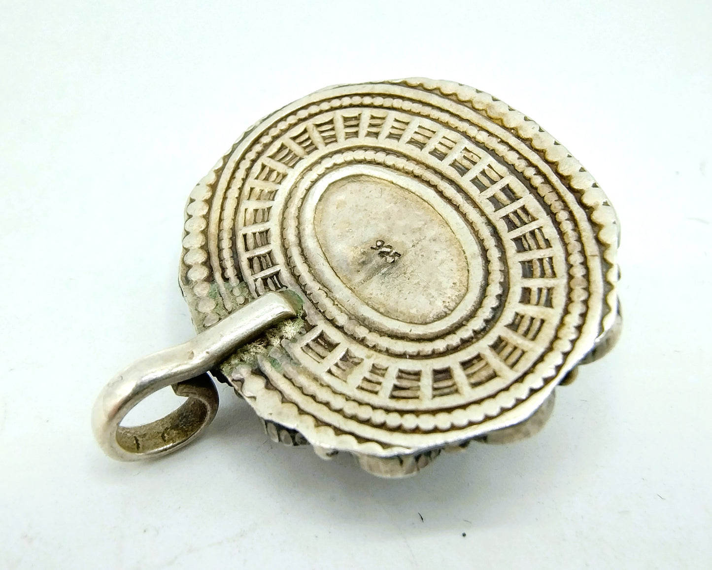 Zilveren Navajo hanger met koraal en turkoois, 925