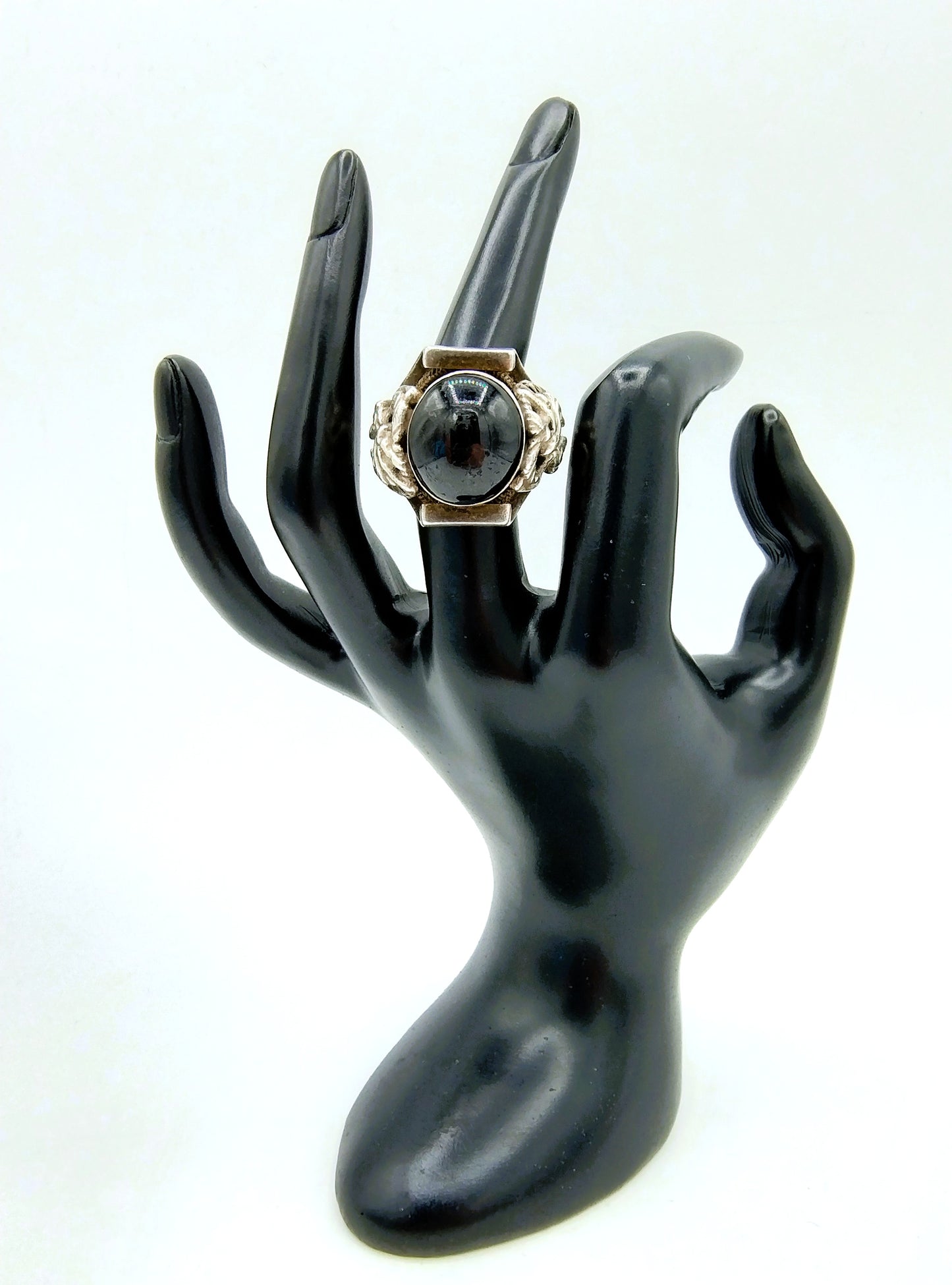 Zilveren herenring met Onyx, 925