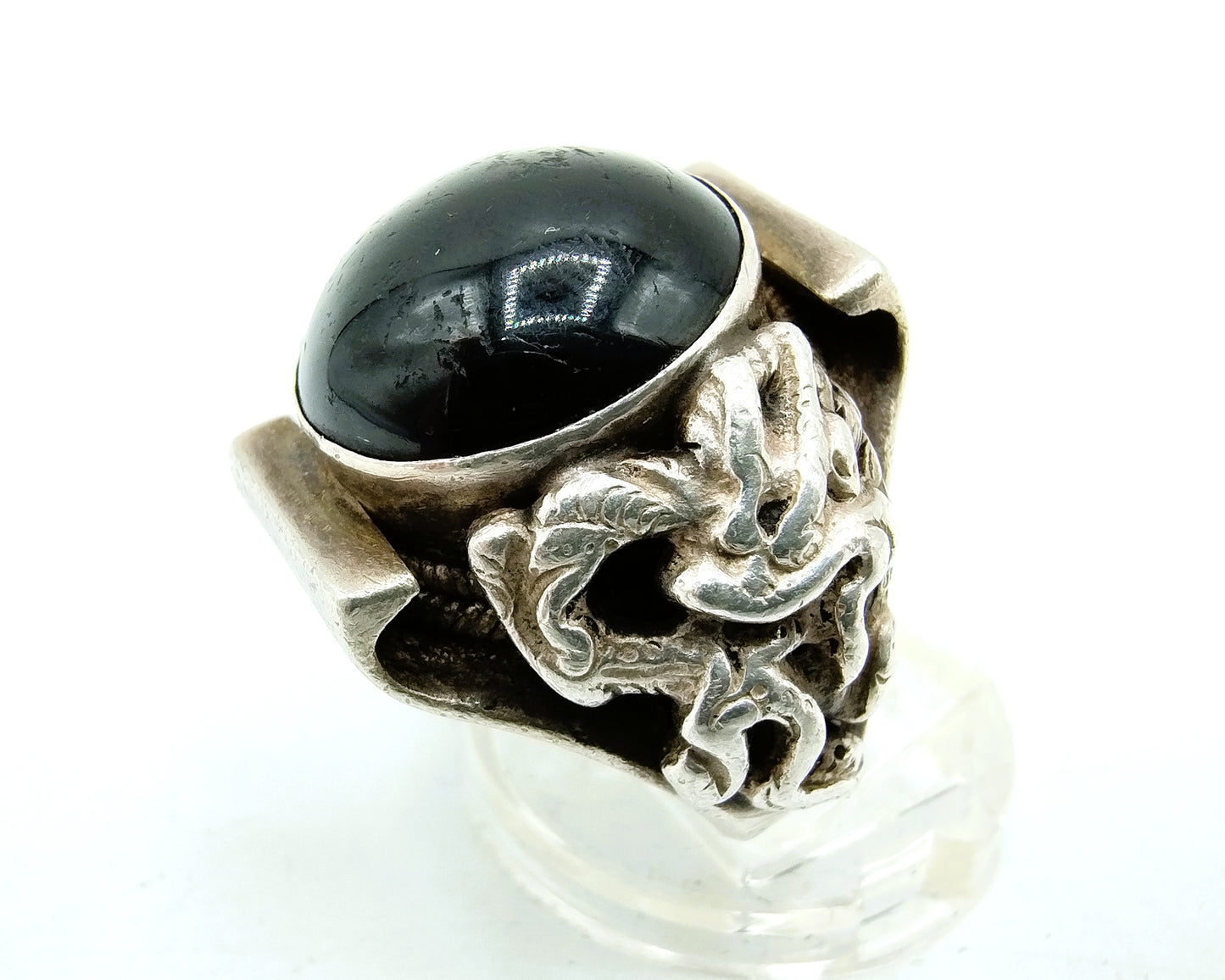 Zilveren herenring met Onyx, 925
