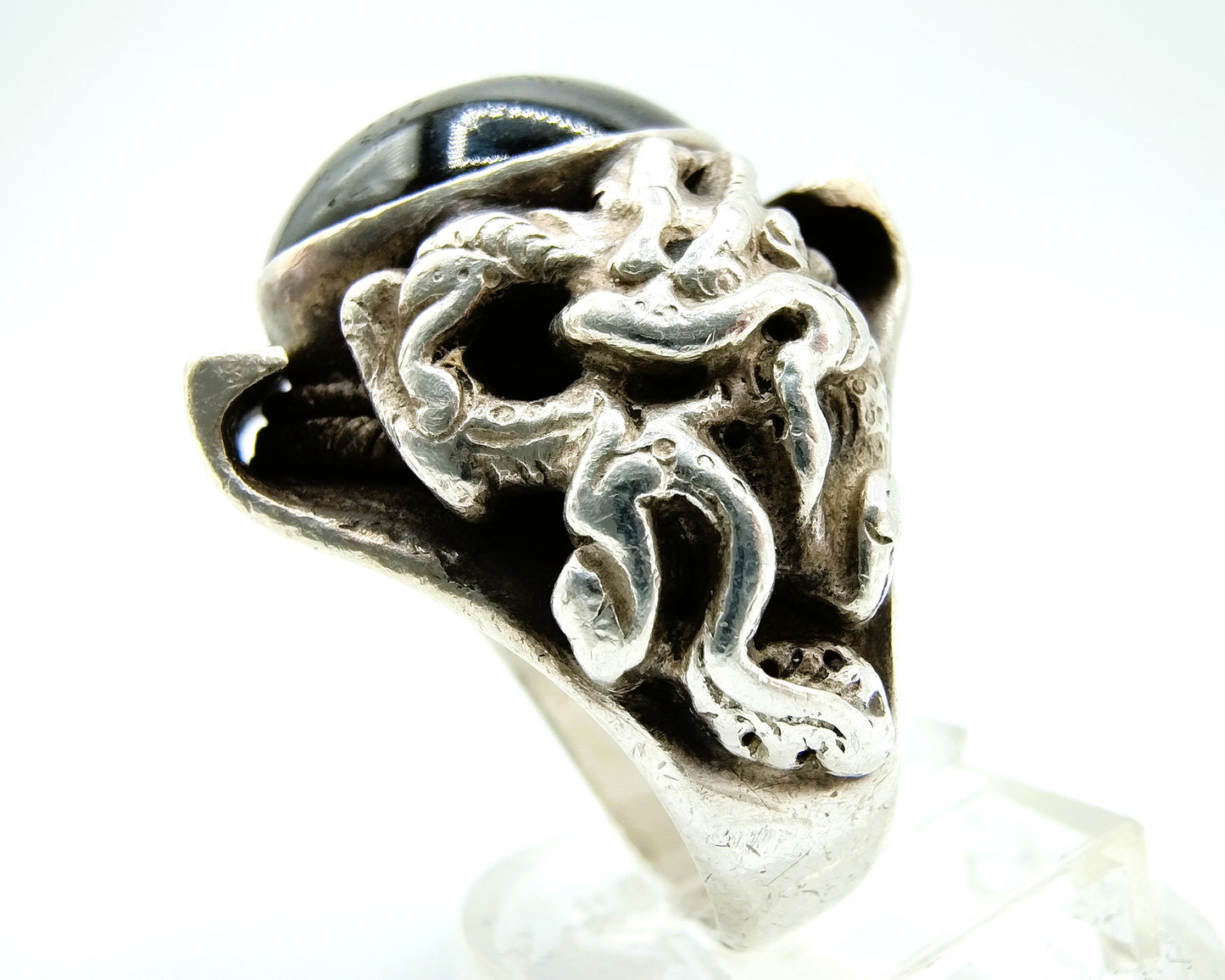 Zilveren herenring met Onyx, 925