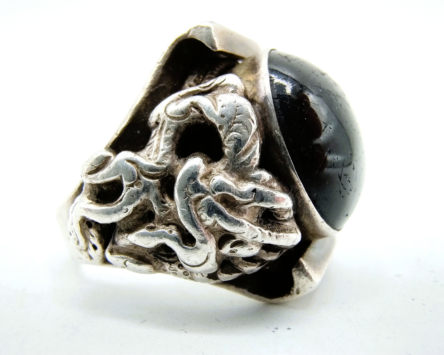 Zilveren herenring met Onyx, 925