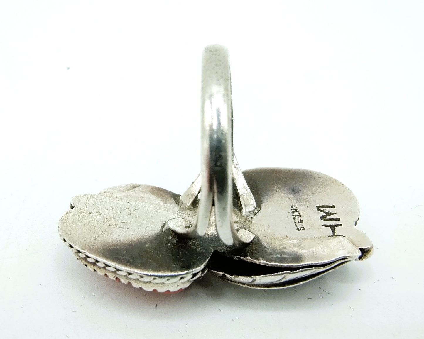 Navajo ring sterling zilver, turkoois en koraal, 19mm