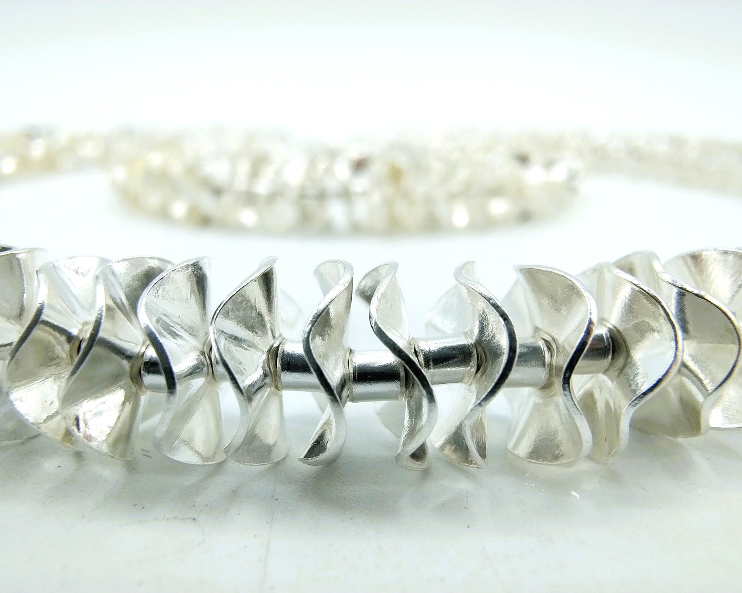 Silver set with necklace and bracelet, 40 cm / 18.5 cm