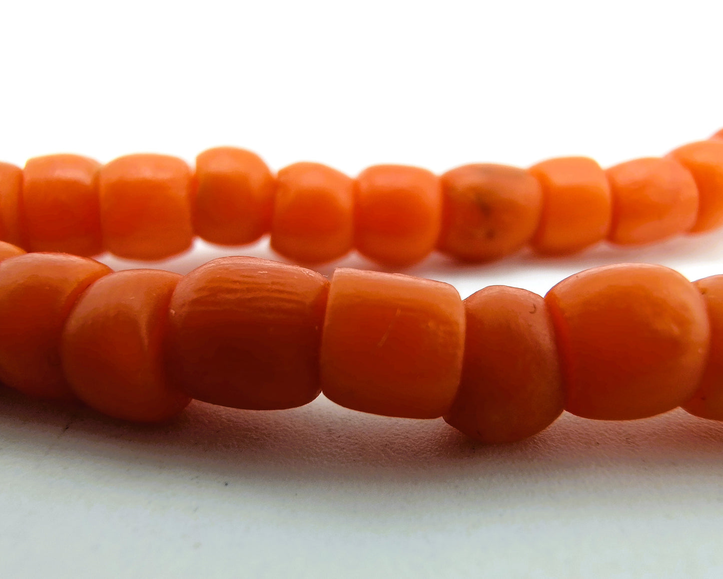 Red coral necklace with gold clasp