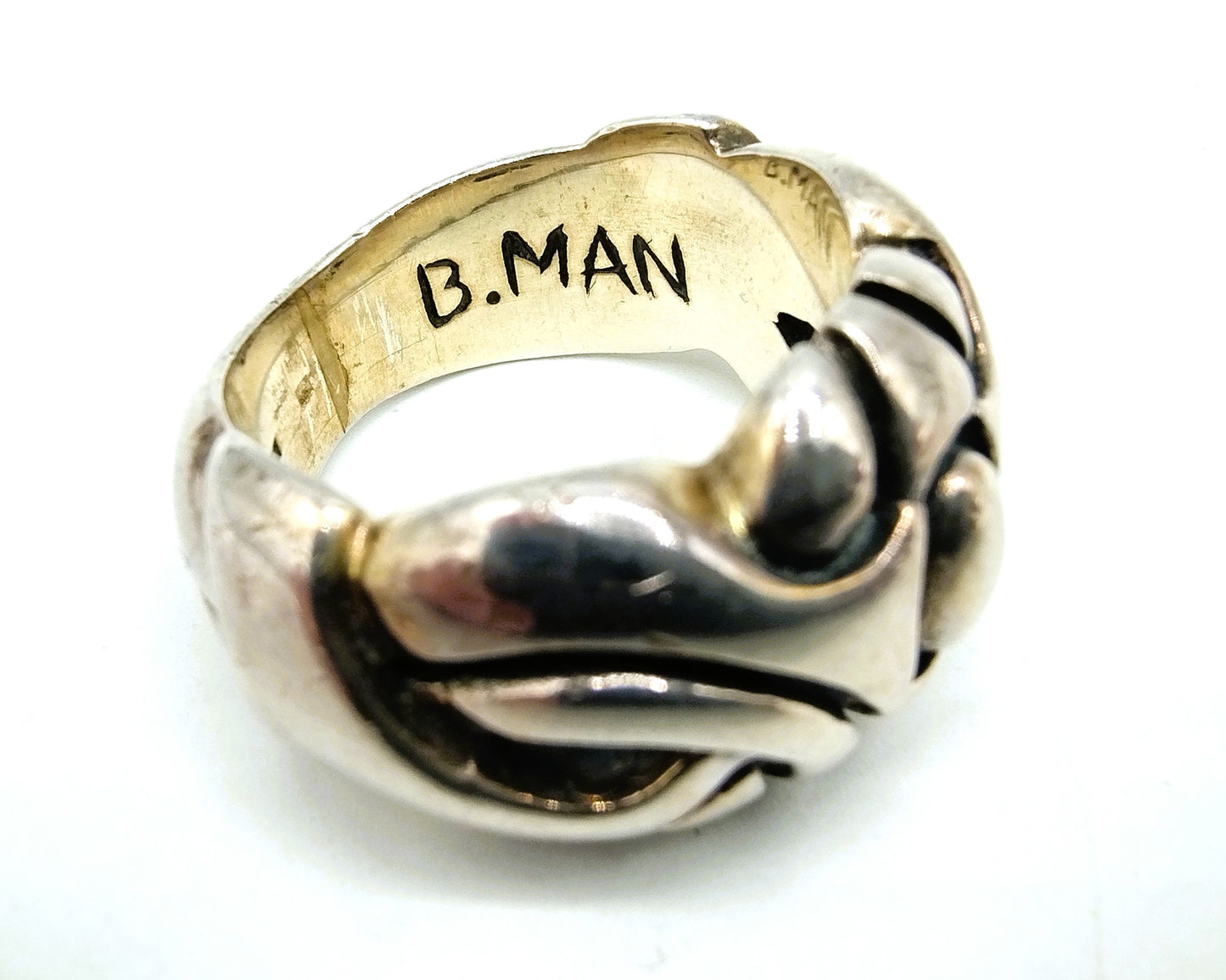 Silver men's ring, B. Man, 20 mm.