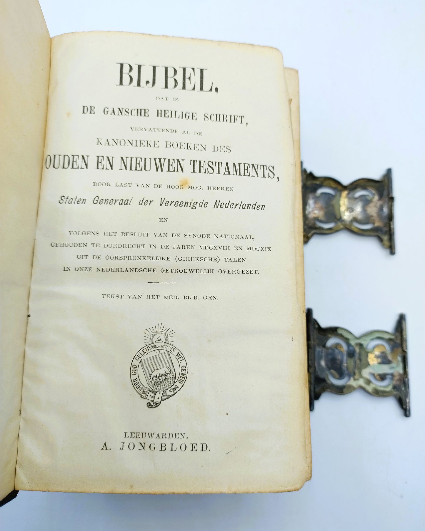 Bibel mit Silberverschlüssen, AJ Nobel, Schoonhoven, 1890
