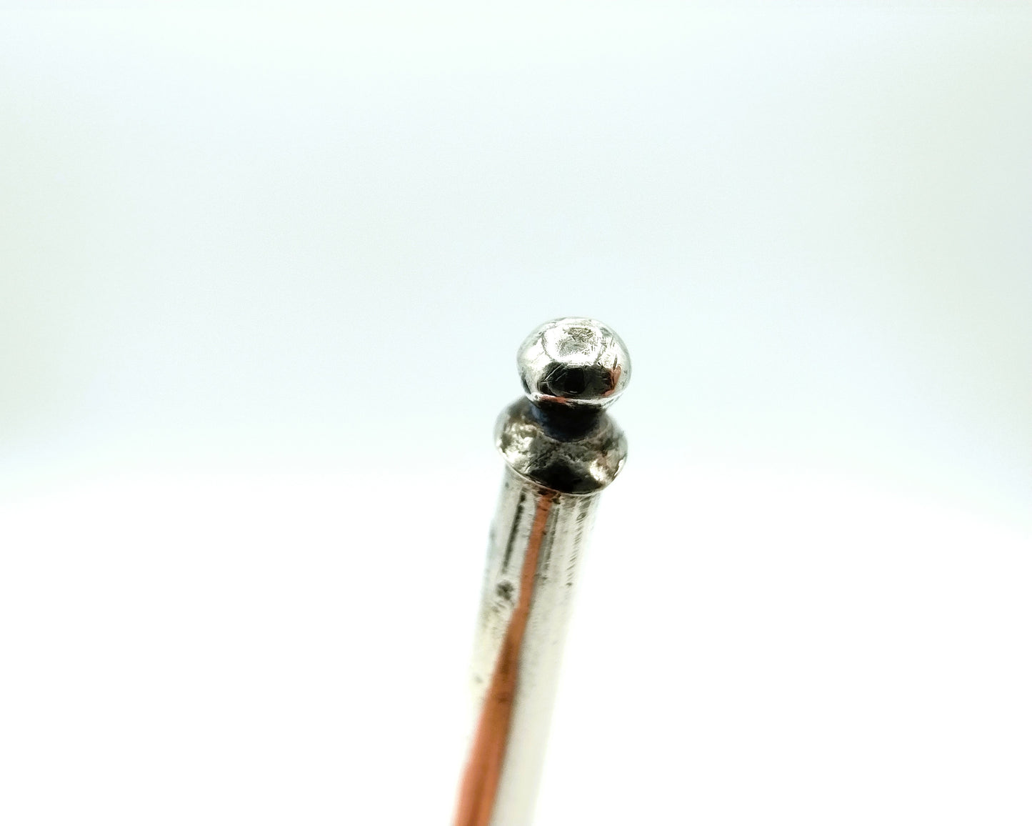 Knitting pin holder with silver fittings, 19th century
