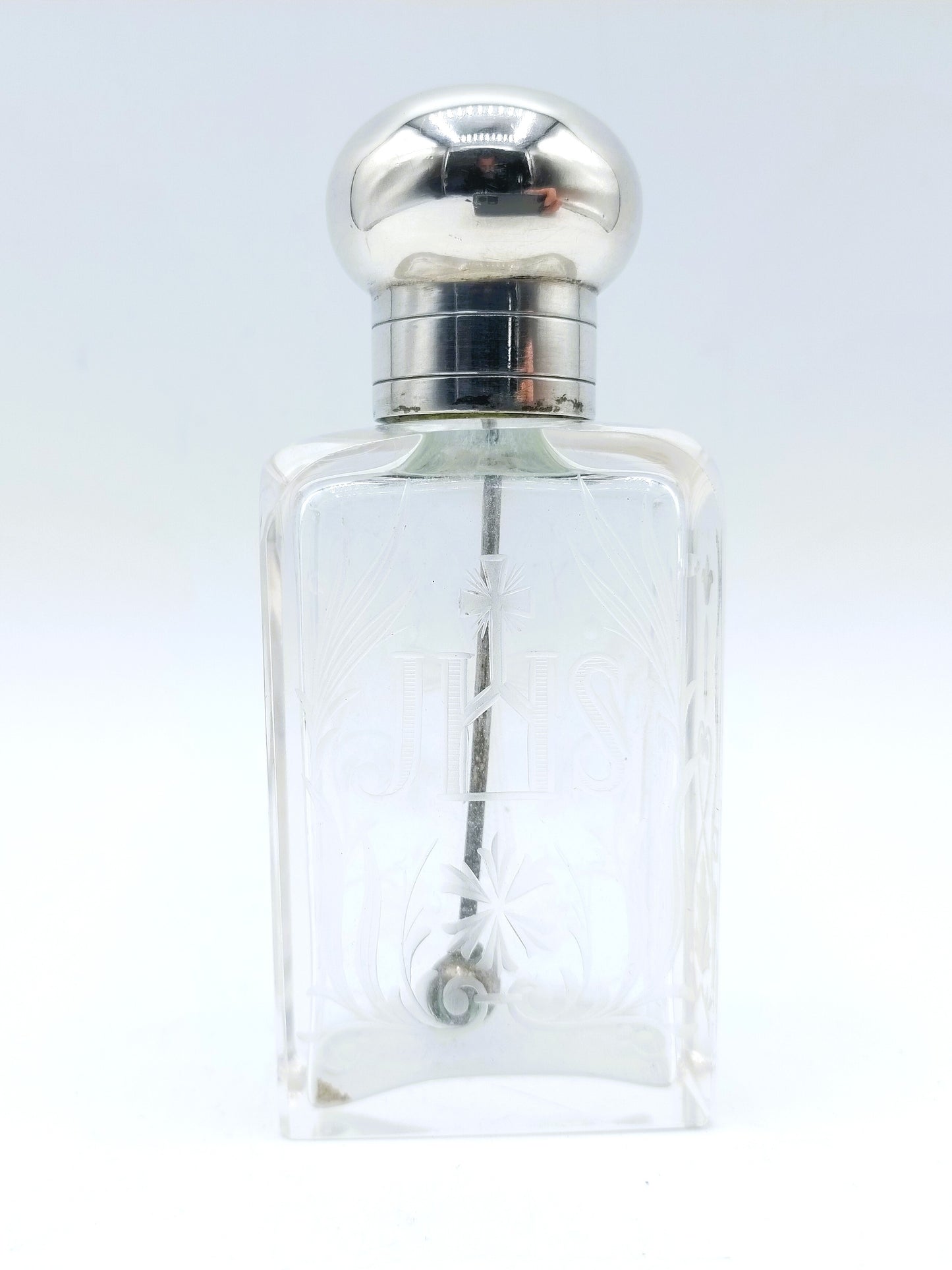 Weihwasserflasche mit Silberverschluss, Prag, um 1880