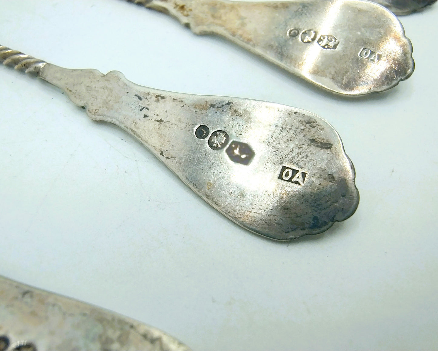 Silver teaspoons, 6x, in cassette, J. v. Os - vd Abeelen, Schoonhoven, 20th century