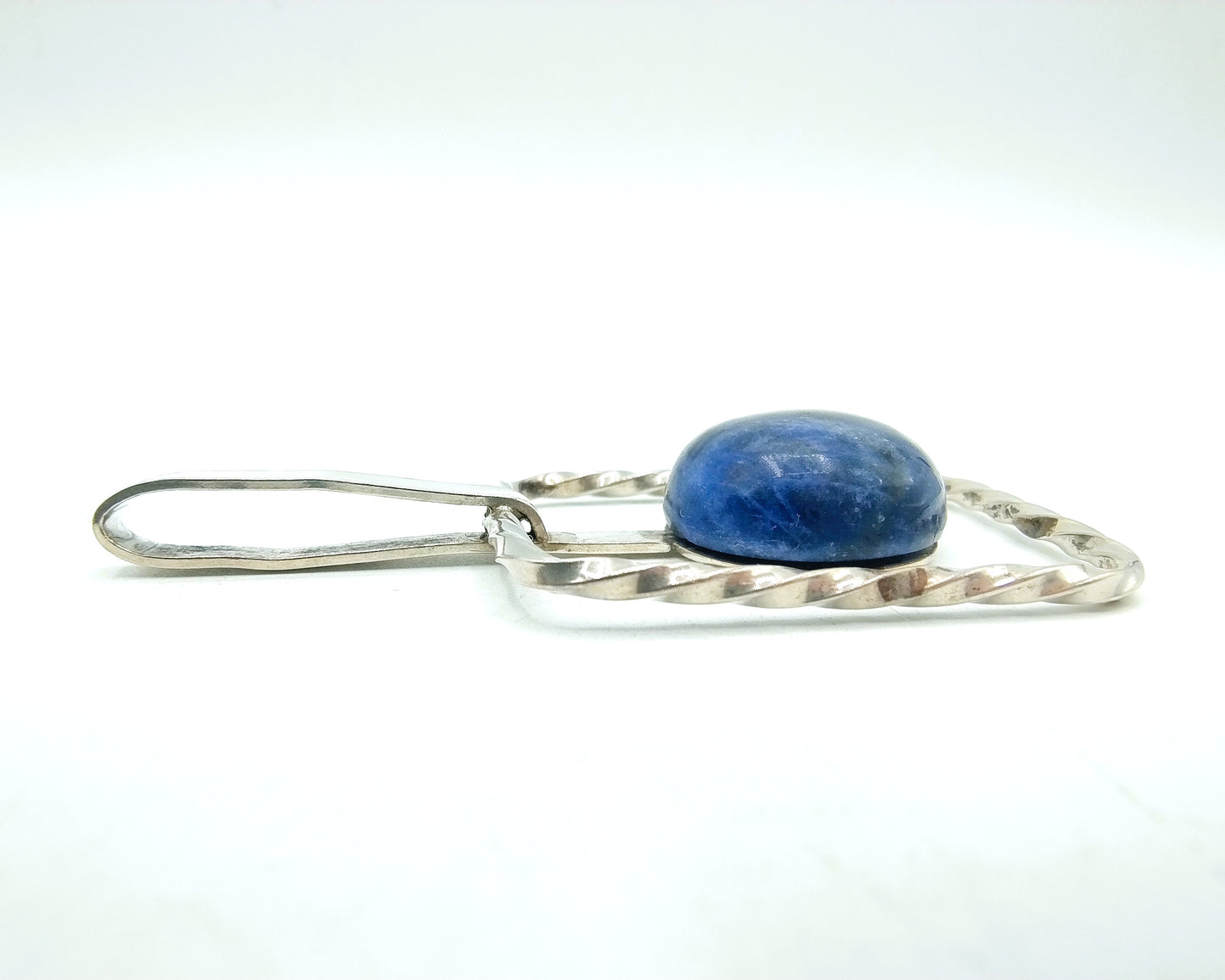 Zilveren hanger met blauwe steen, 835