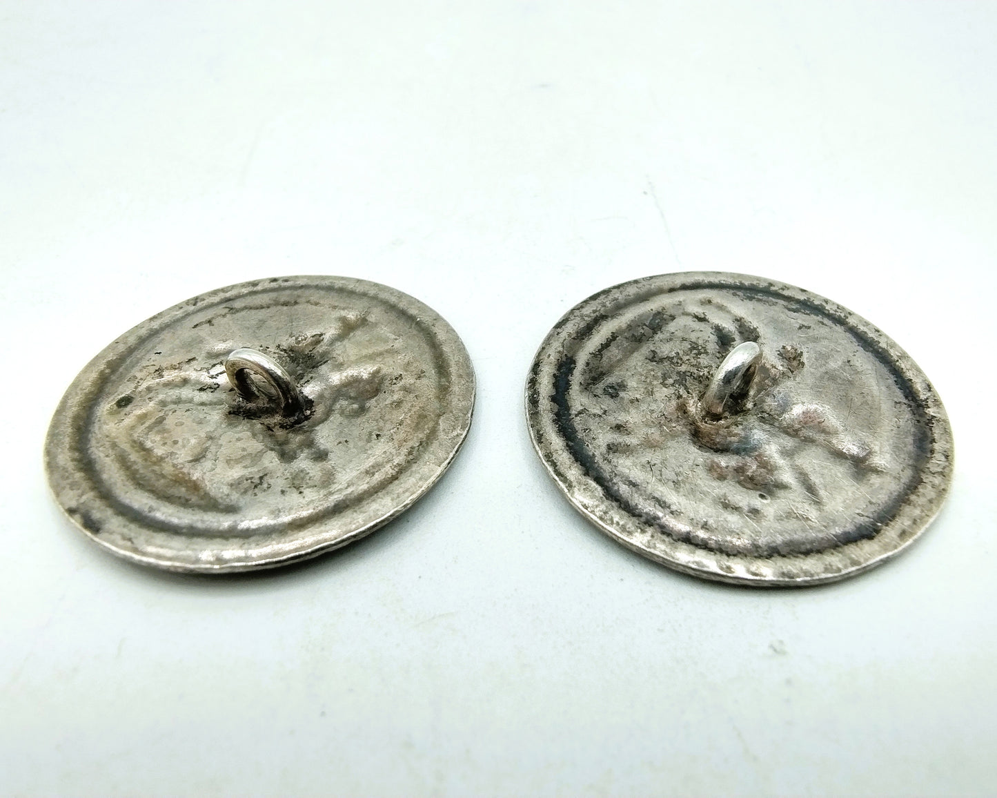 2 Silver equestrian buttons, G. Schmink, Schoonhoven, 20th century