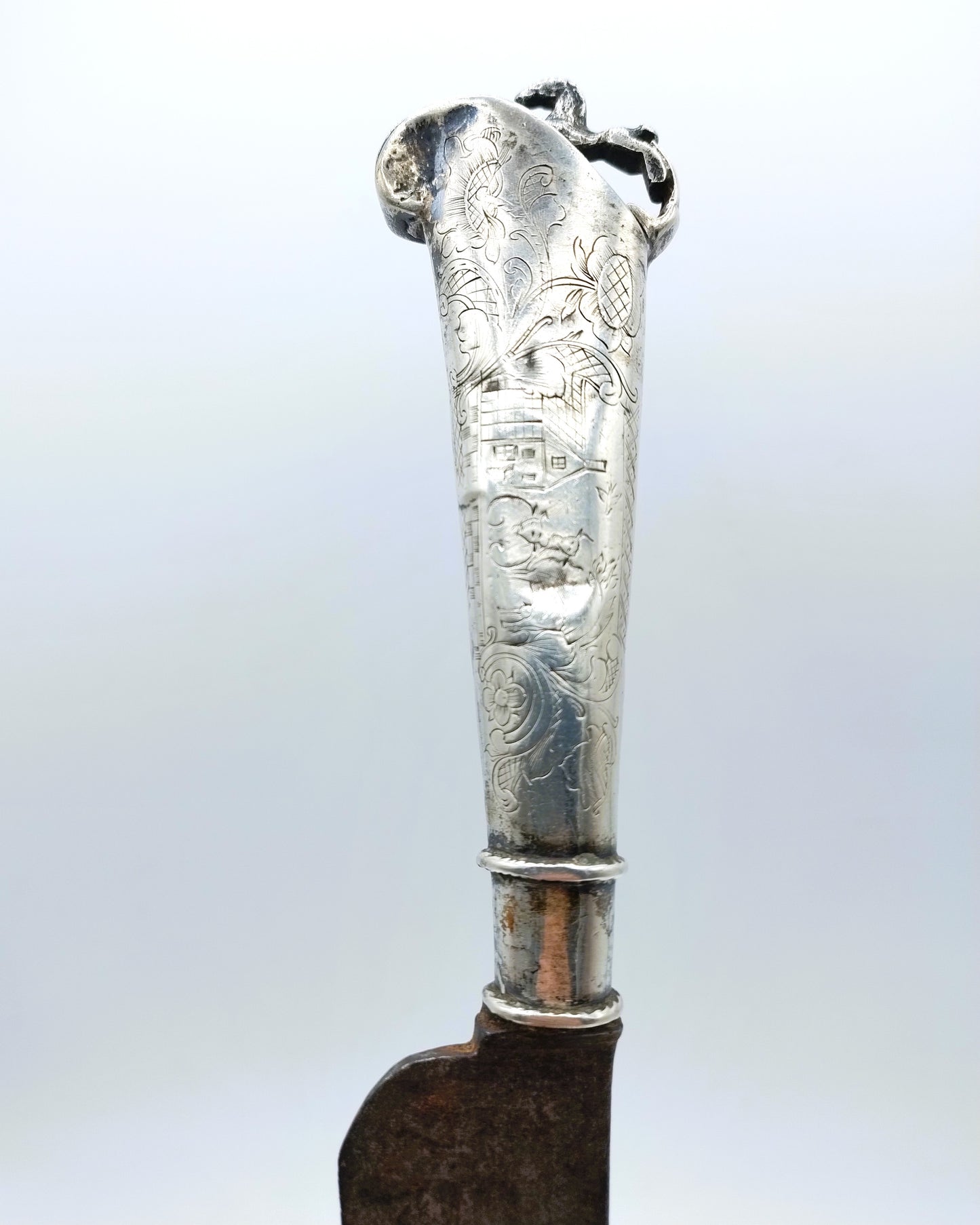 Zilveren mes met boerderijtafereel, Johannes Beenes, 1784