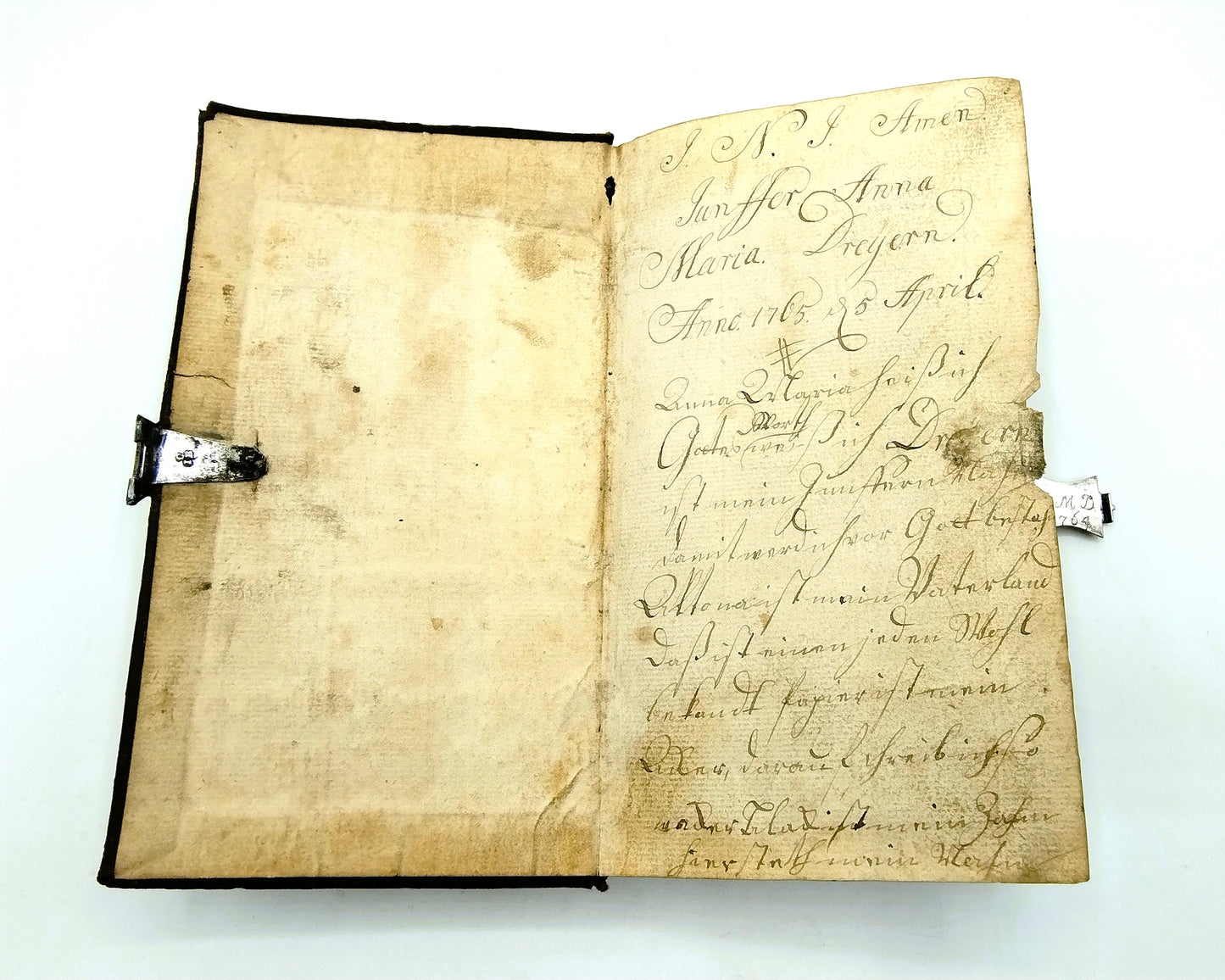 Gebedenboek met zilveren slot, J.C. Behrmann, Altona, Duitsland, 18e eeuws