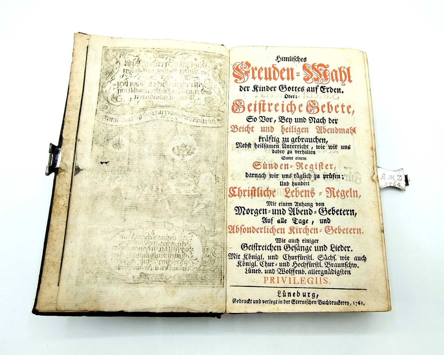 Gebedenboek met zilveren slot, J.C. Behrmann, Altona, Duitsland, 18e eeuws