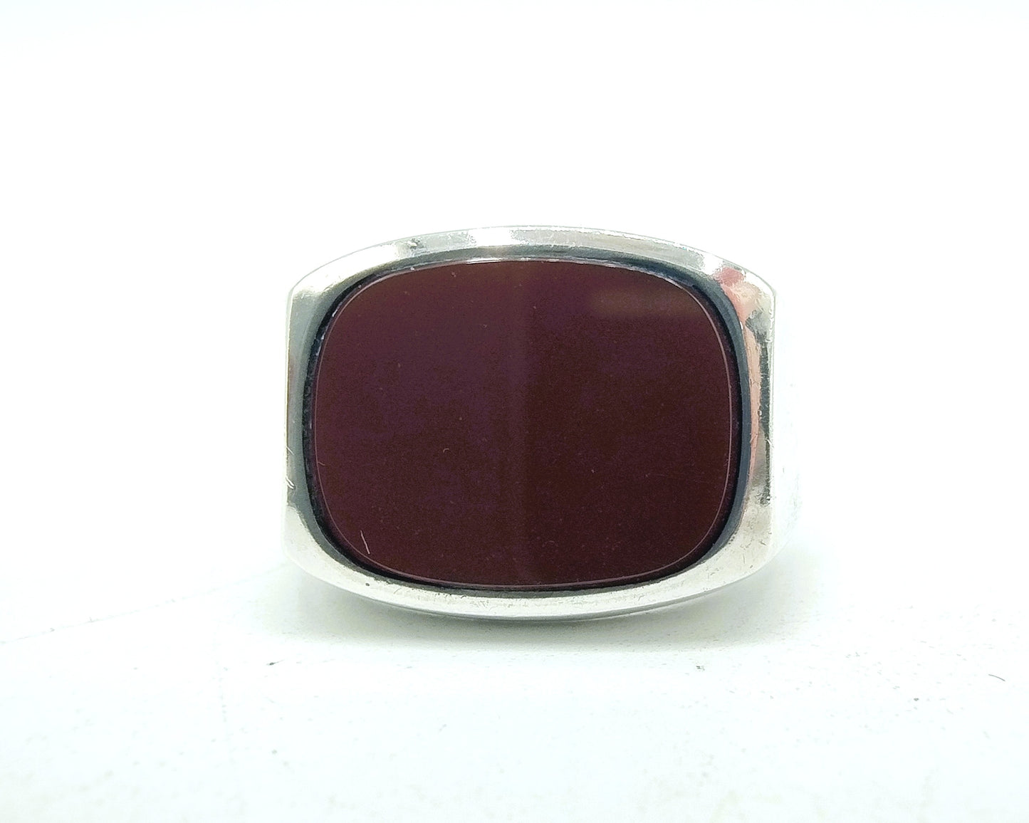 Zilveren zegelring met carneool, 18,5 mm