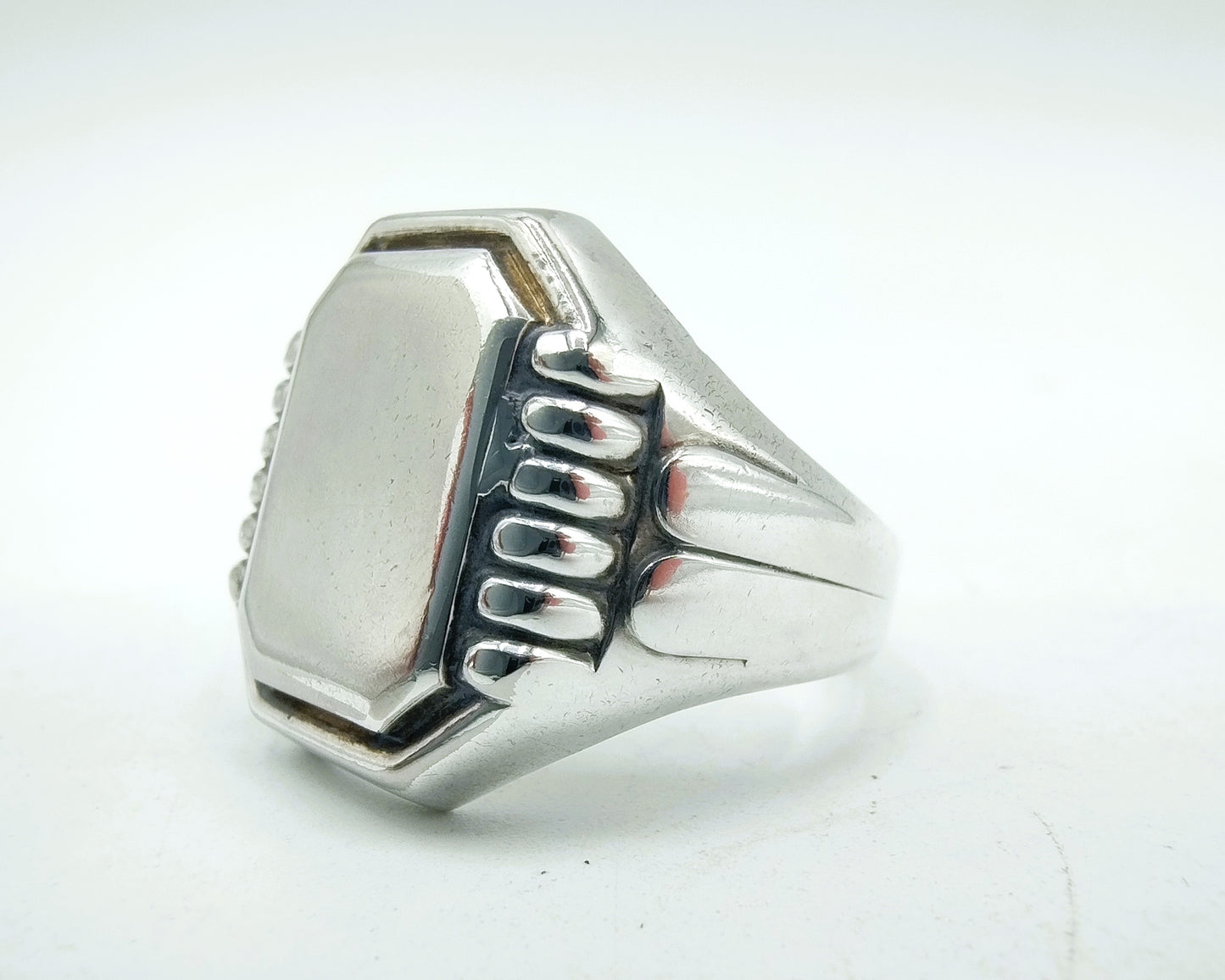 Silver signet ring, men, 18 mm