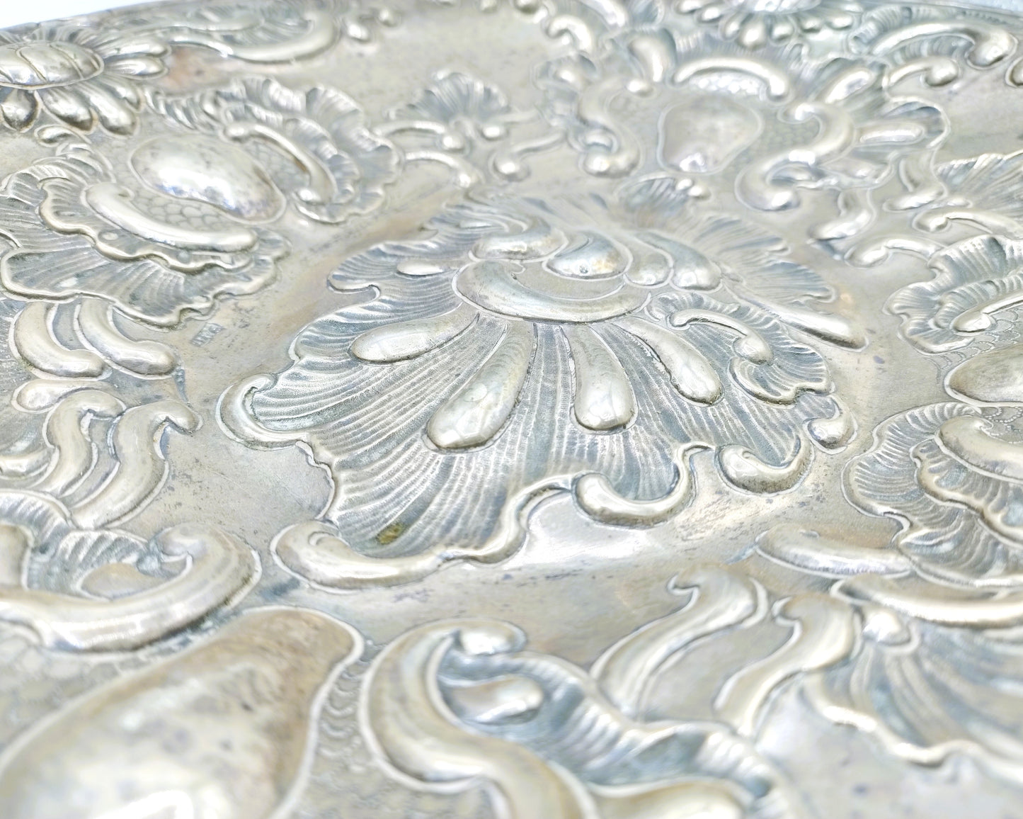 Zilveren schaal, F. A. Gonzalez de Lanciego, Logrono, Spanje, 18e eeuws