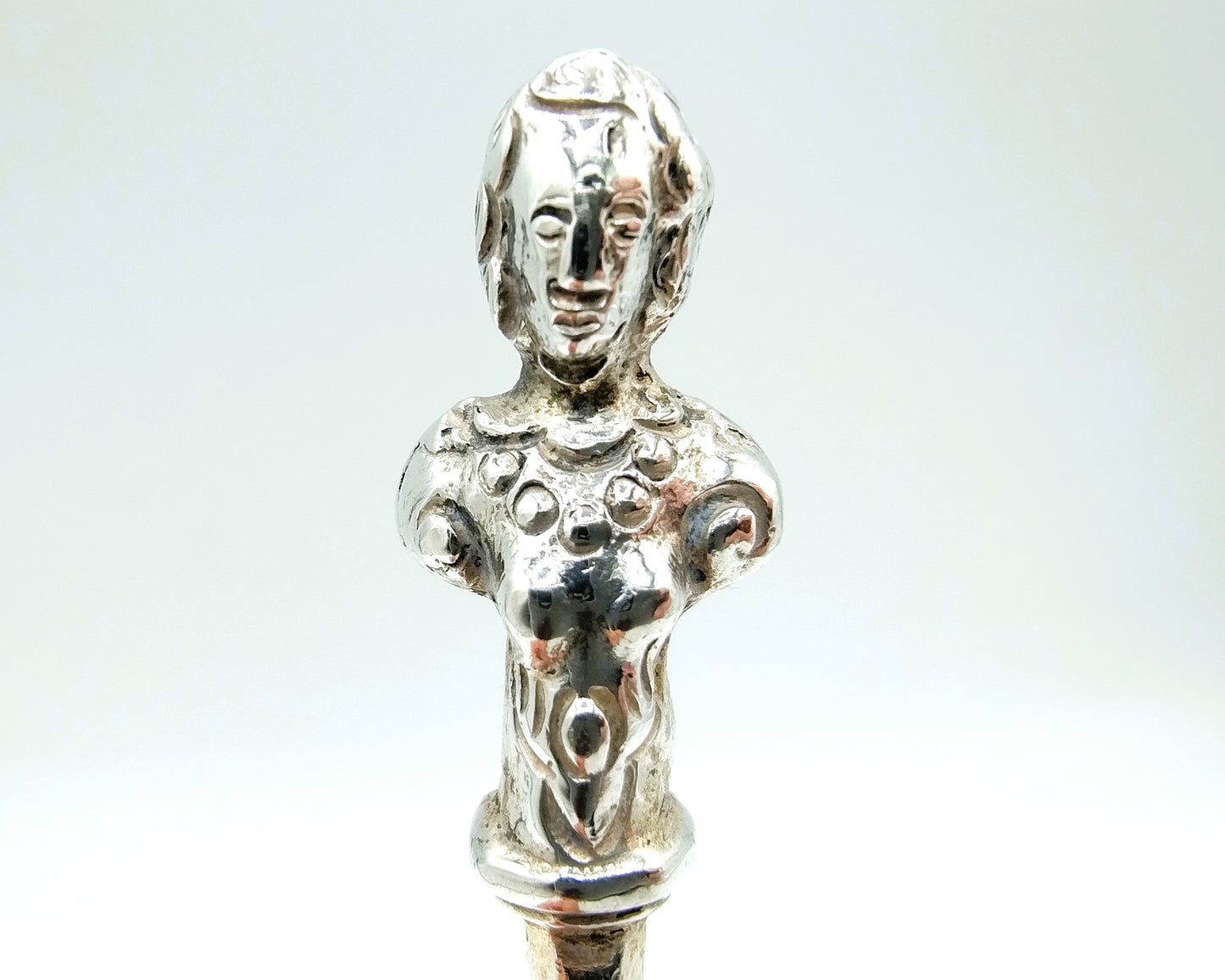 Silver occasional spoon, pseudomarks, 1883