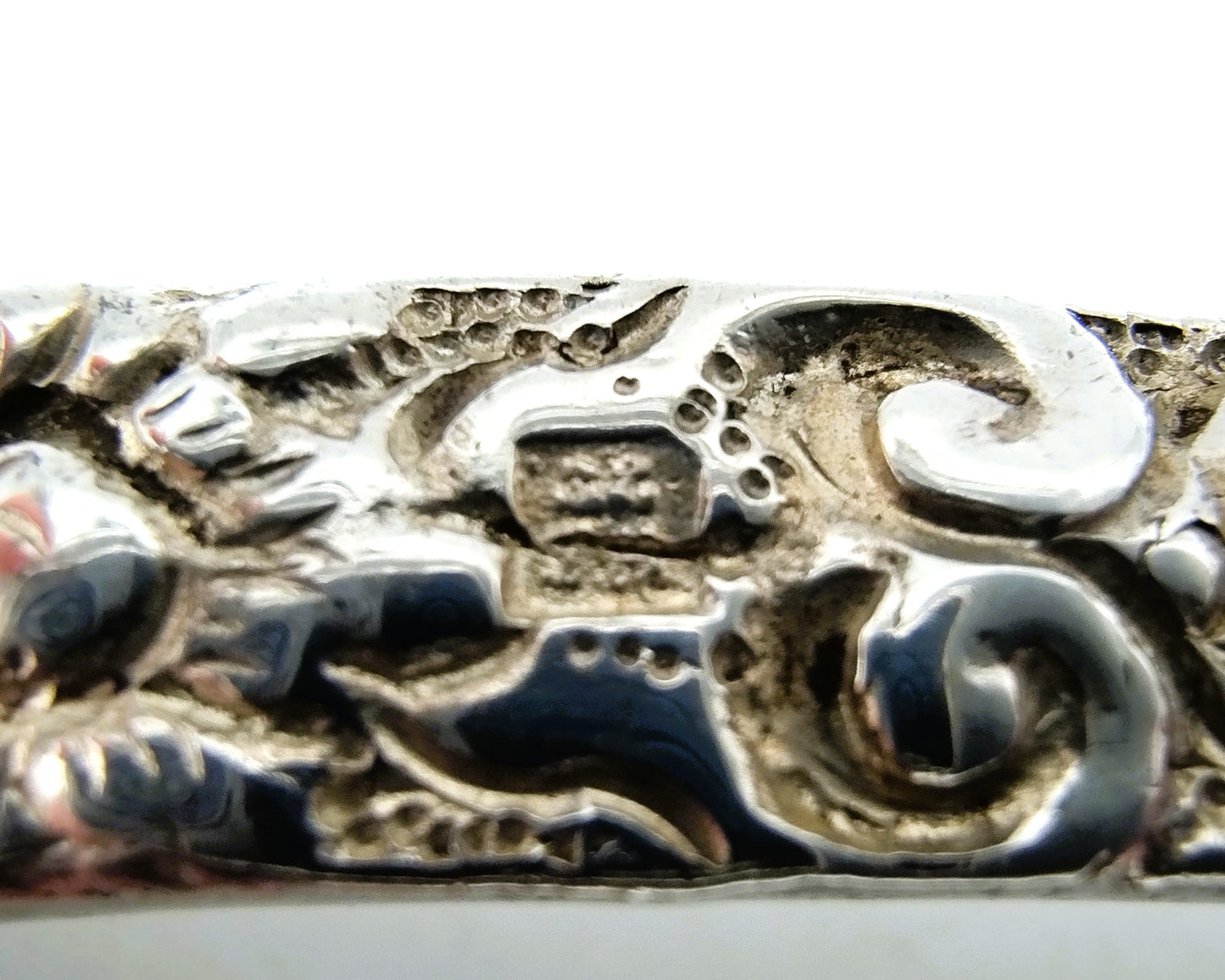 Silver occasional spoon, pseudomarks, 1883