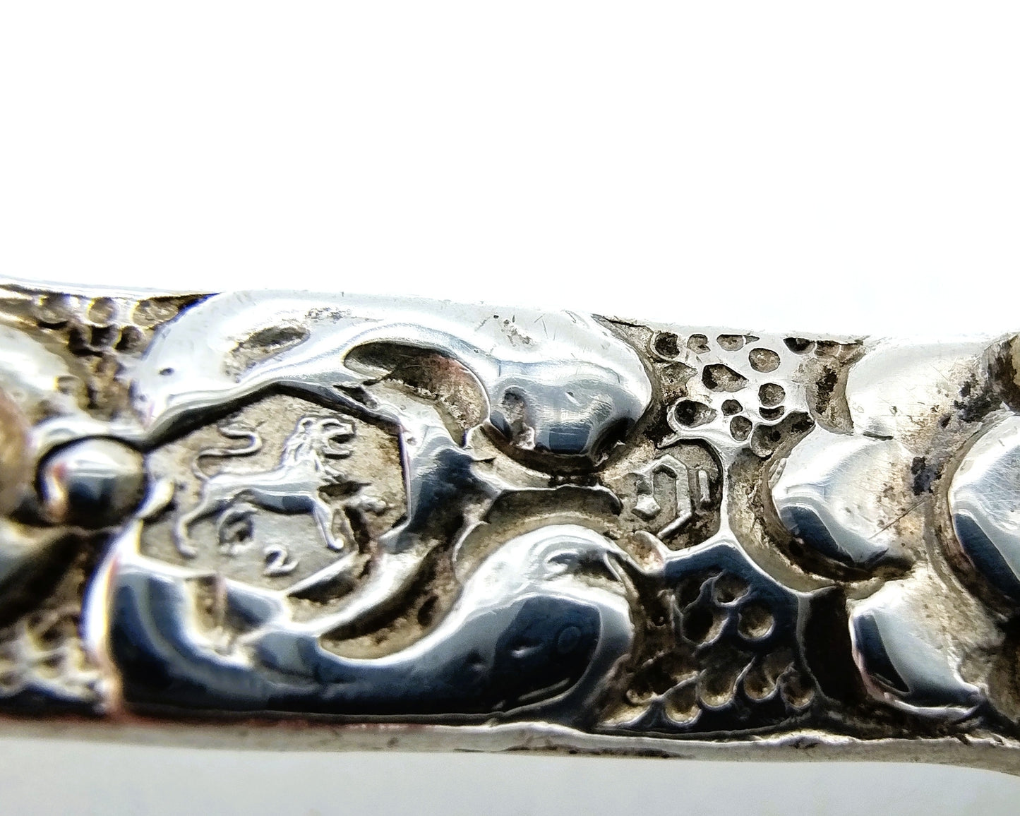 Silver occasional spoon, pseudomarks, 1883