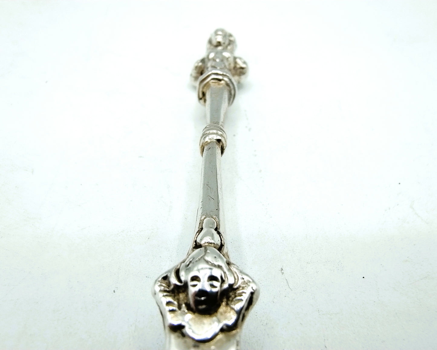 Silver occasional spoon, pseudomarks, 1883