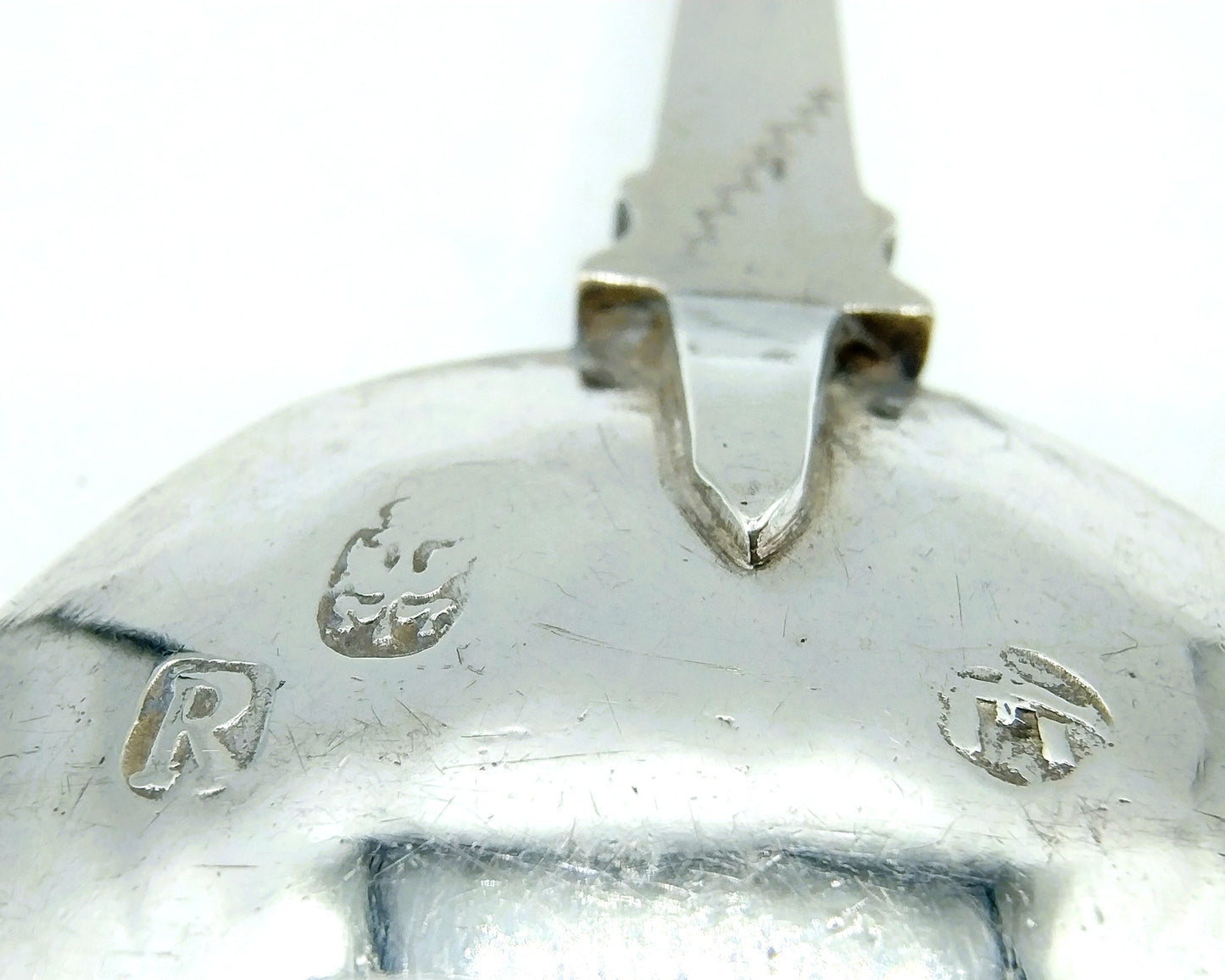 Silver occasional spoon, pseudo hallmarks, 19th century