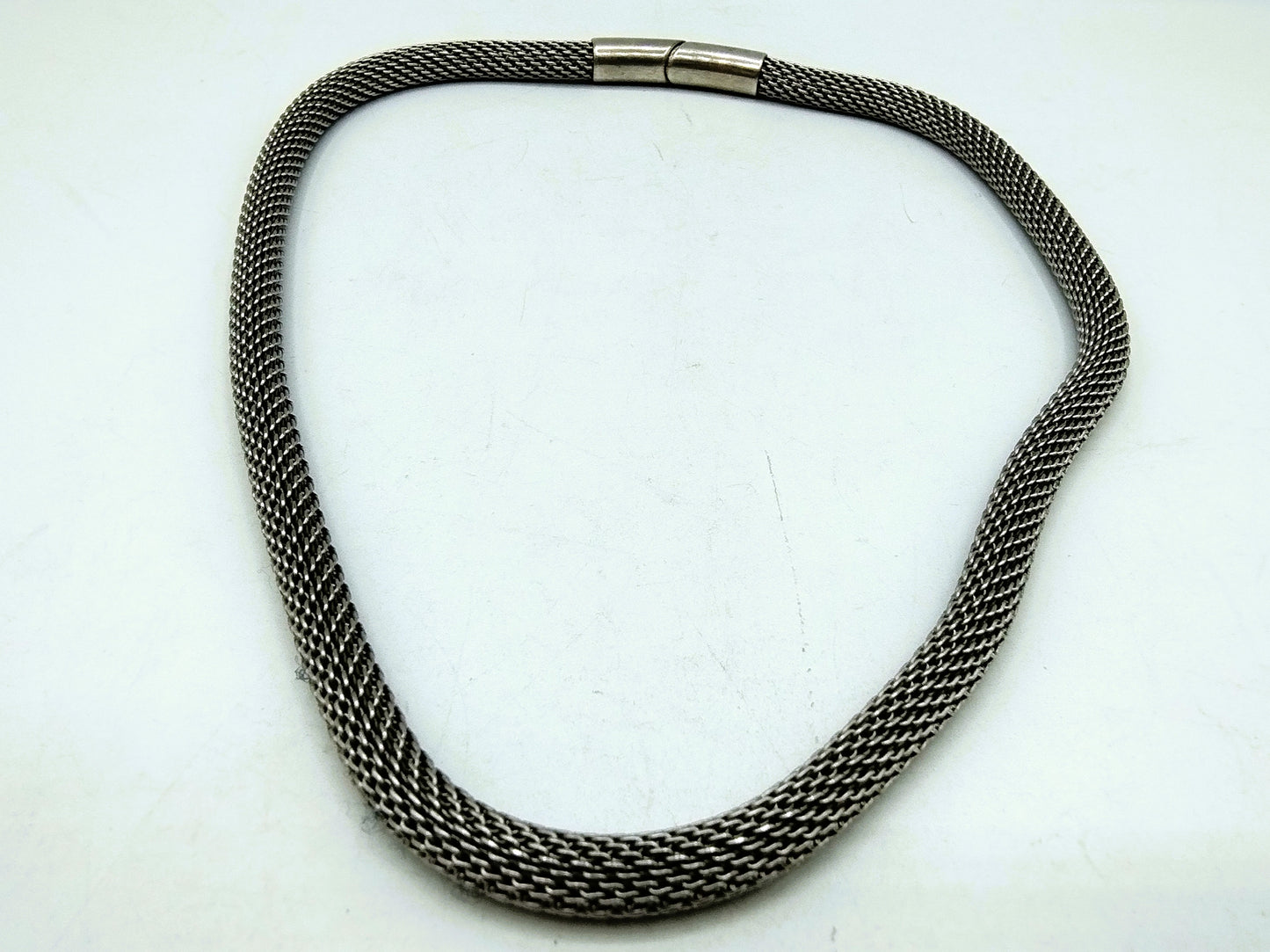 Stainless steel braided chain with silver clasp