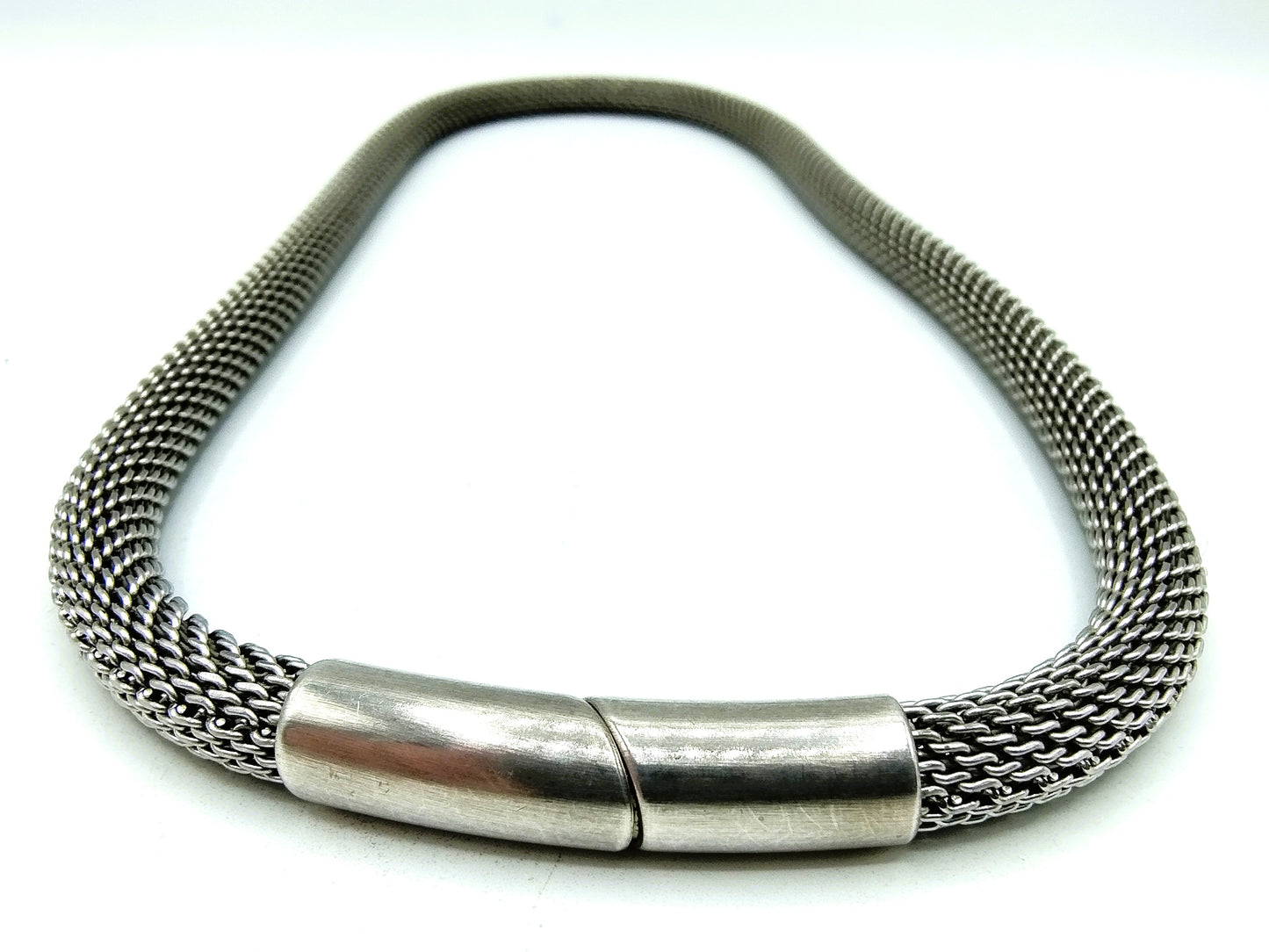 Stainless steel braided chain with silver clasp